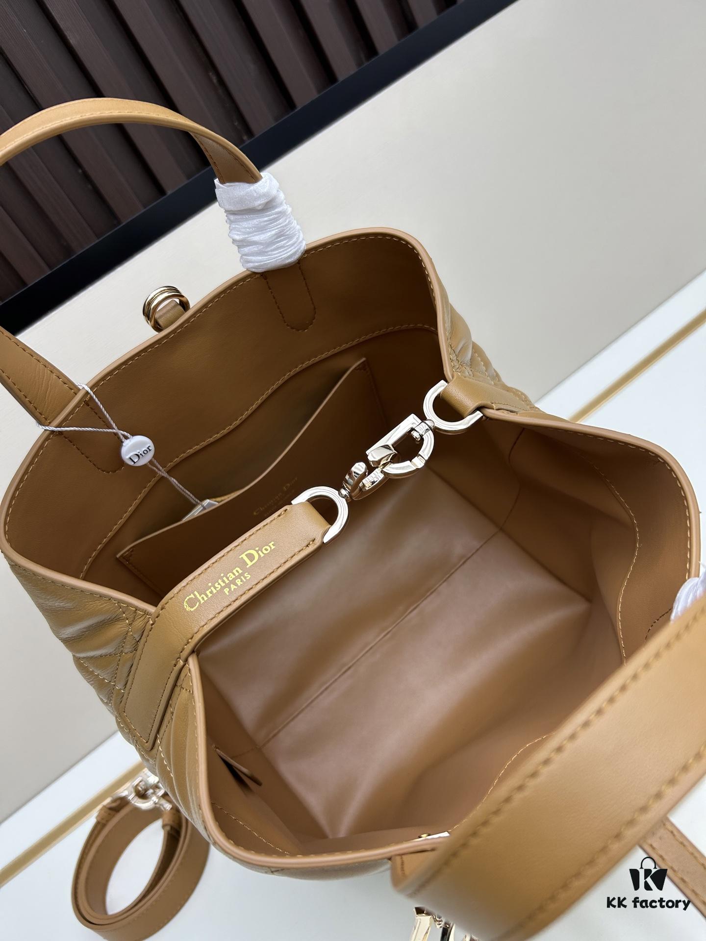 Medium and Small Dior Toujours Vertical Handbag in First-Layer Calfskin with Large Cannage Stitching