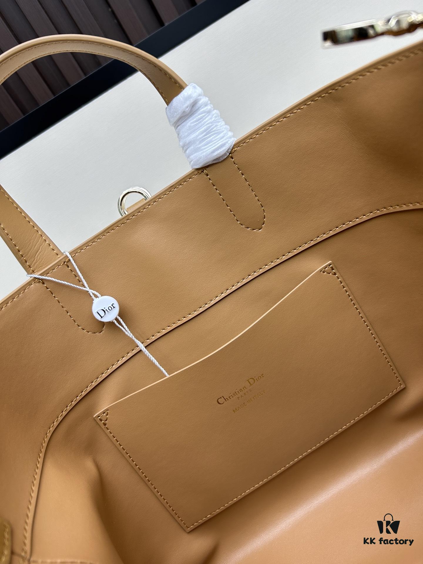 Medium and Small Dior Toujours Vertical Handbag in First-Layer Calfskin with Large Cannage Stitching