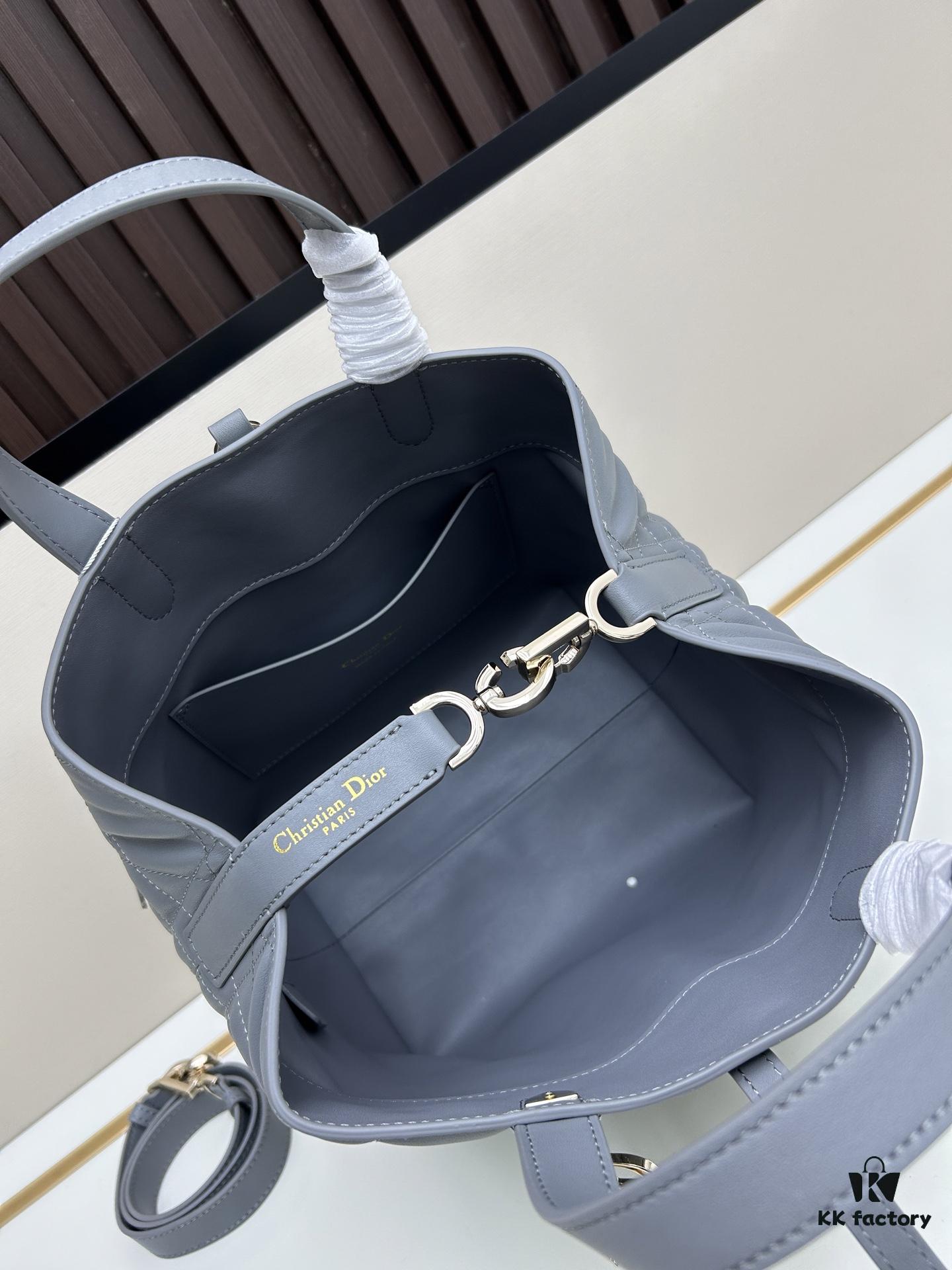 Dior Toujours Medium and Small Vertical Handbag in Claret Beige Calfskin Leather with Cannage Stitching