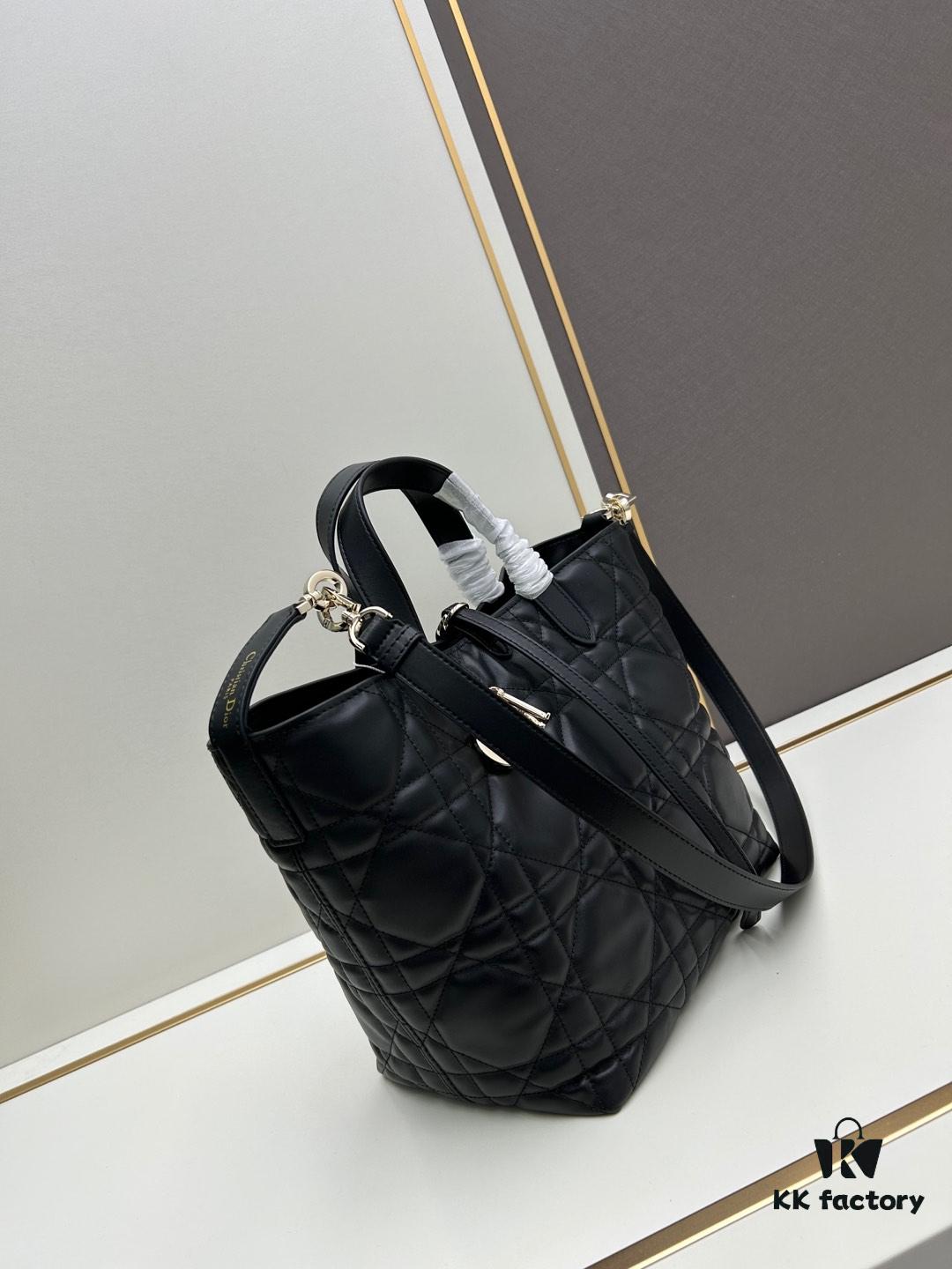 Medium and Small Dior Toujours Vertical Handbag in Carmine Beige Calfskin with Large Quilting