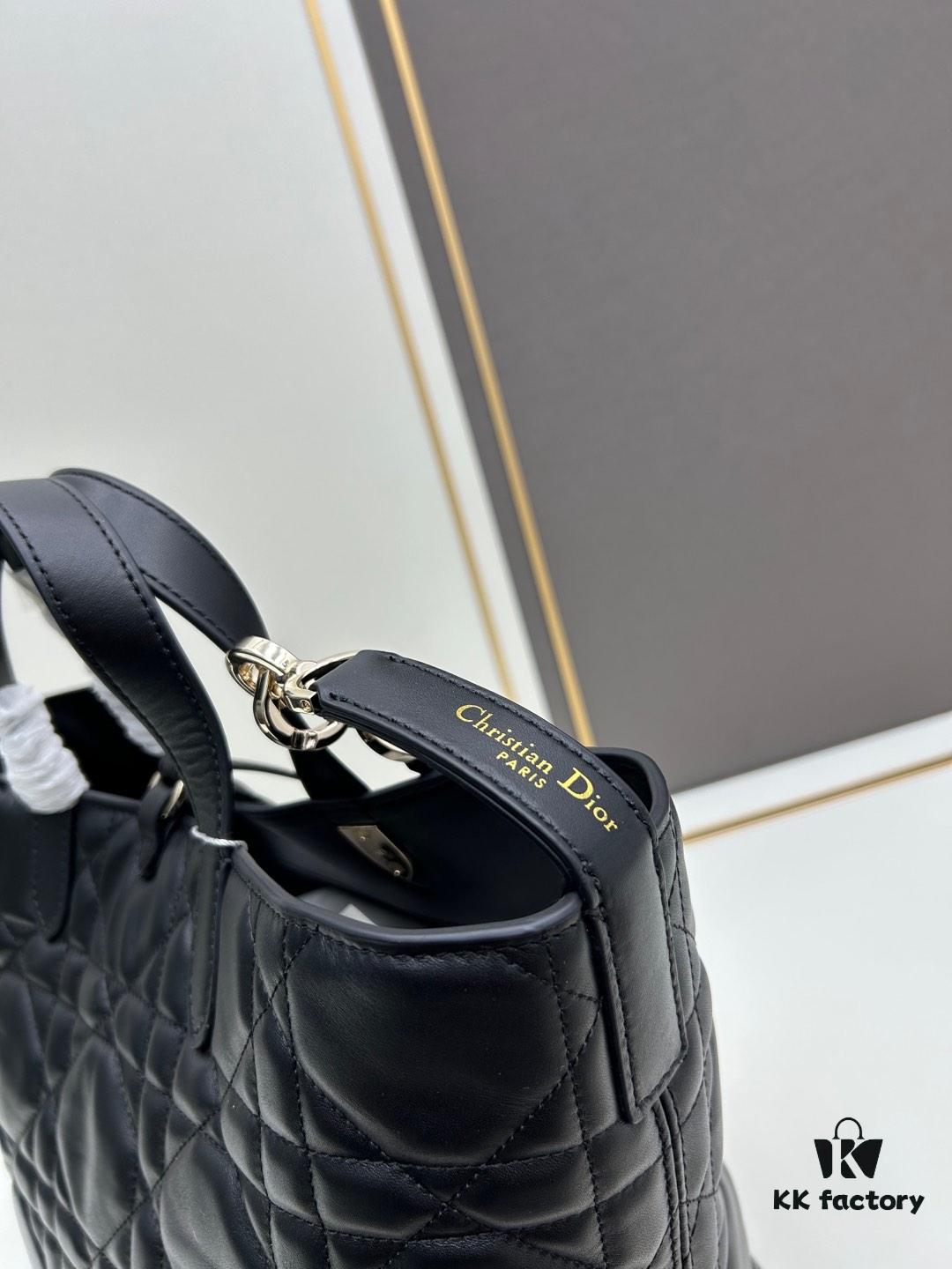 Medium and Small Dior Toujours Vertical Handbag in Carmine Beige Calfskin with Large Quilting