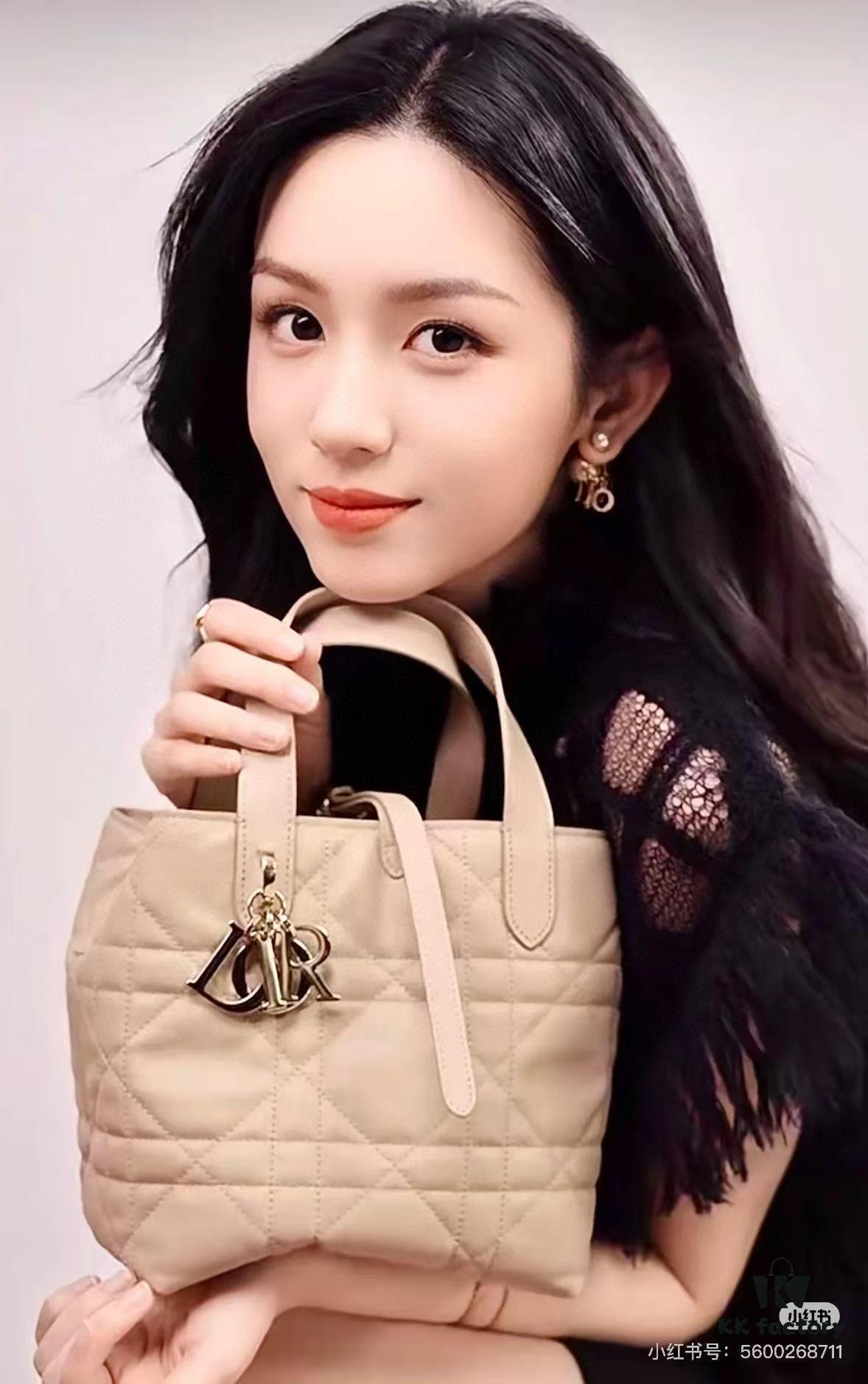 Dior Toujours Vertical Handbag in Soft Raspberry Calfskin with Large Cannage Stitching