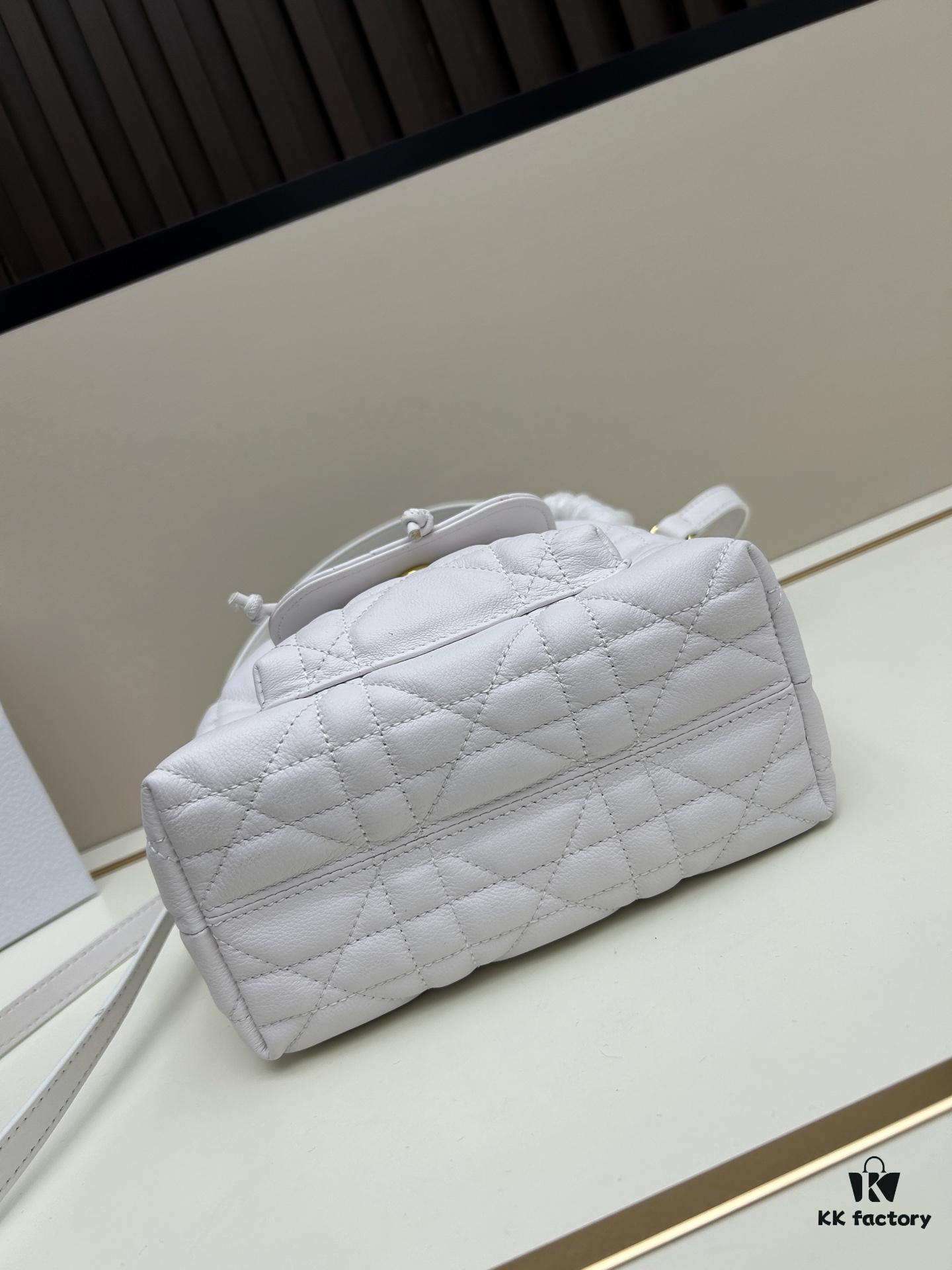 Dior Caro Large Bucket Bag in Black Lambskin