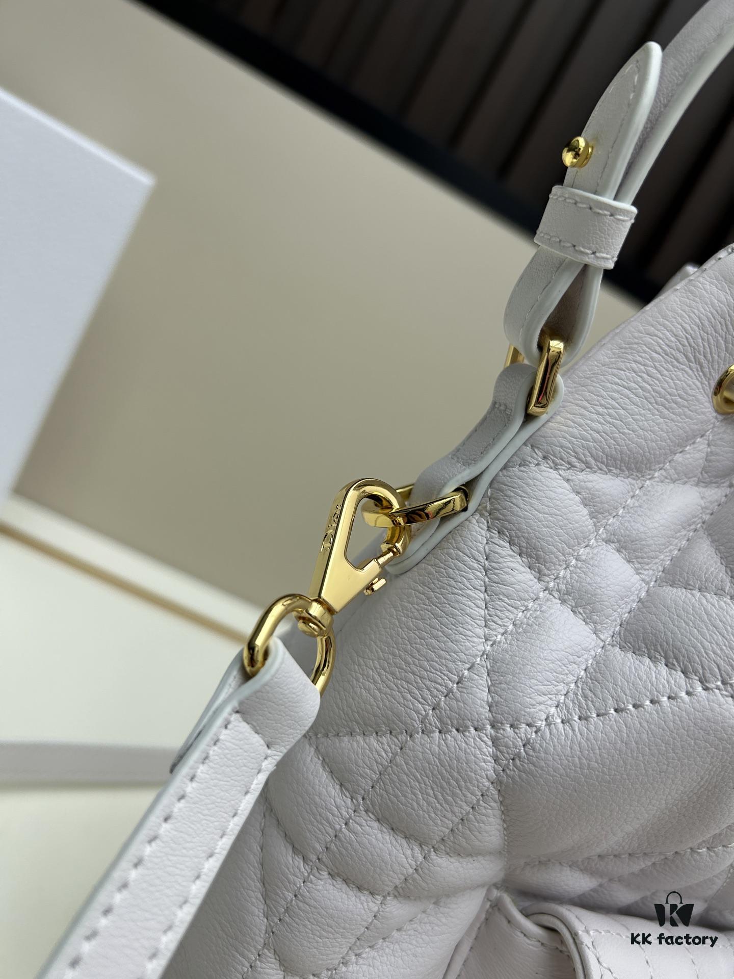 Dior Caro Large Bucket Bag in Black Lambskin