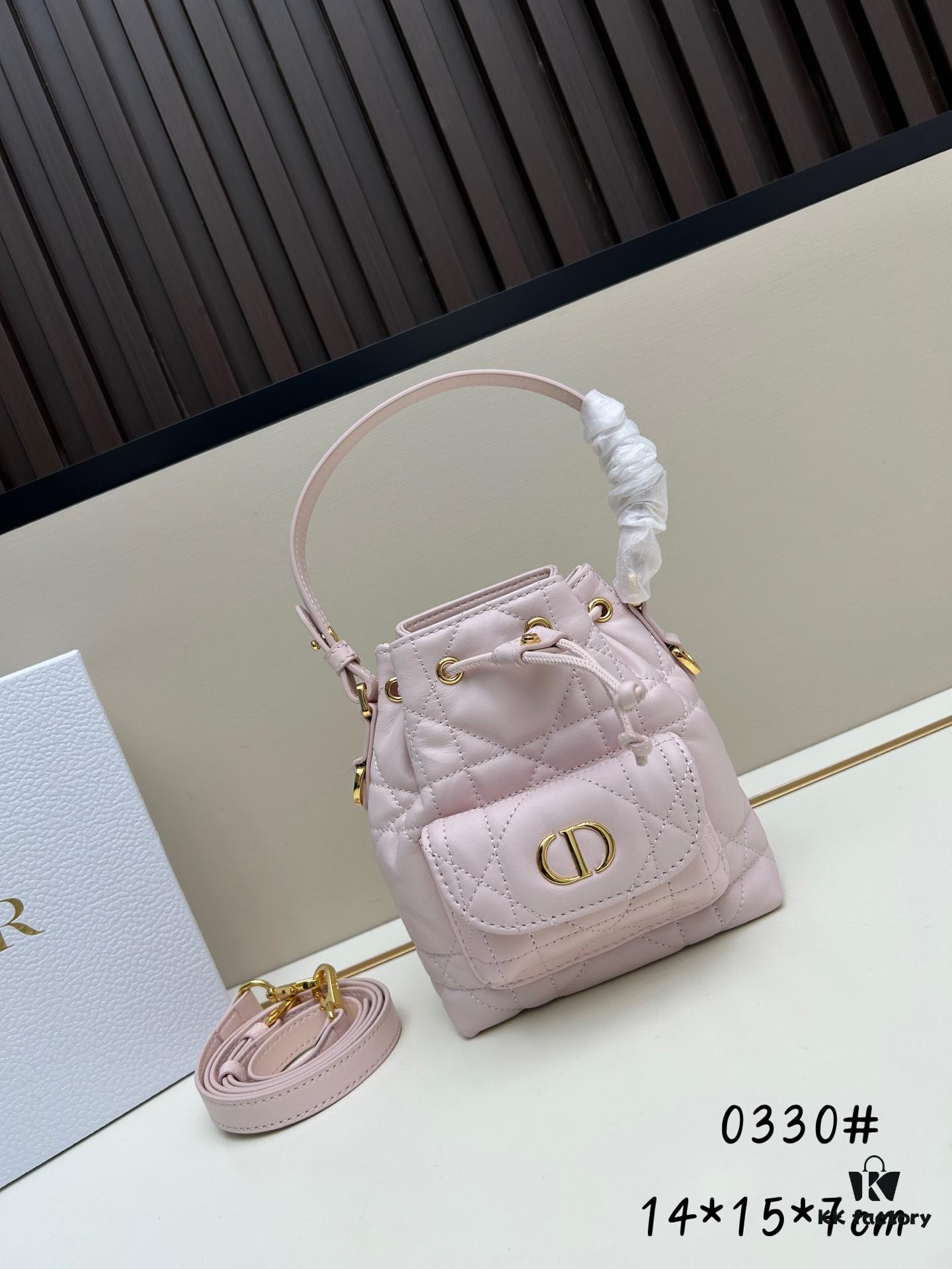 Dior Caro Mini Bucket Bag in Black Lambskin from the 2025 Autumn Ready-to-Wear Collection