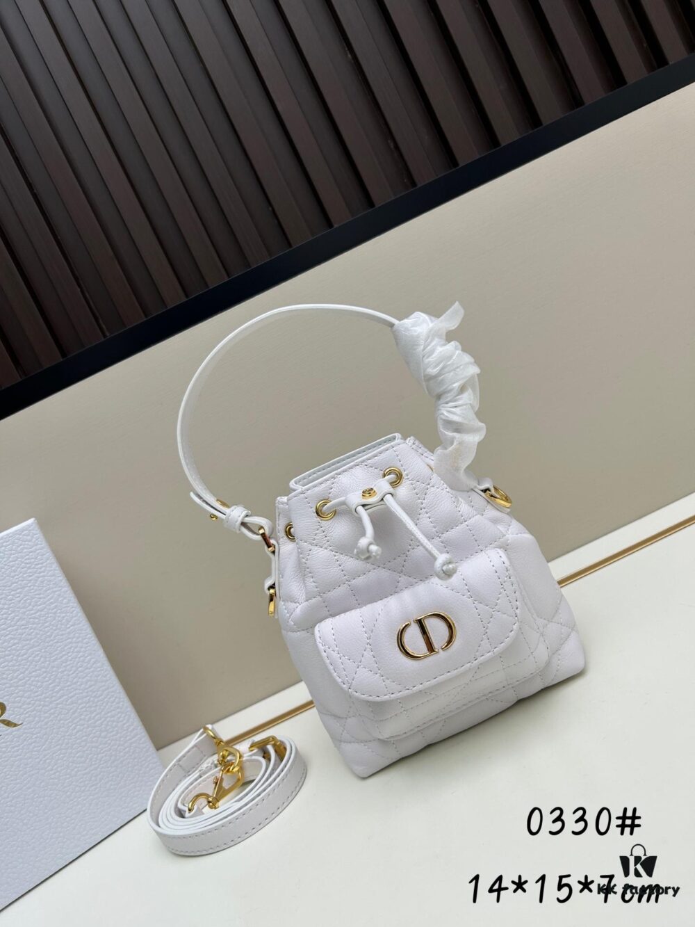 Dior Caro Small Bucket Bag in Black Lambskin from the 2025 Autumn Ready-to-Wear Collection