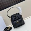 Dior Caro Small Bucket Bag in Black Lambskin from the 2025 Fall Ready-to-Wear Collection