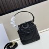 Dior Caro Small Bucket Bag in Black Lambskin from the 2025 Fall Ready-to-Wear Collection
