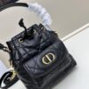 Dior Caro Small Bucket Bag in Black Lambskin from the 2025 Fall Ready-to-Wear Collection