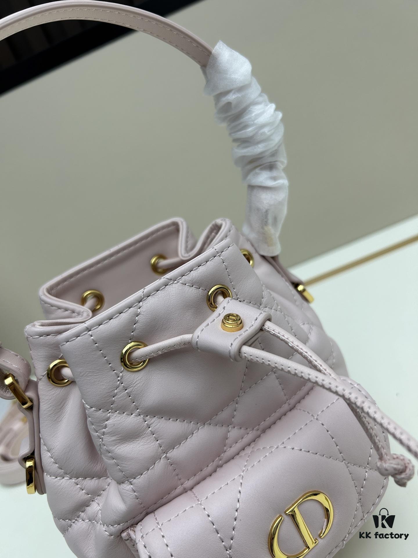 Dior Caro Mini Bucket Bag in Black Lambskin from the 2025 Autumn Ready-to-Wear Collection