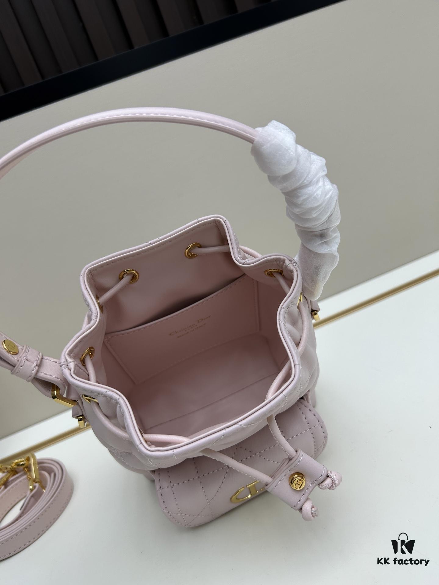 Dior Caro Mini Bucket Bag in Black Lambskin from the 2025 Autumn Ready-to-Wear Collection