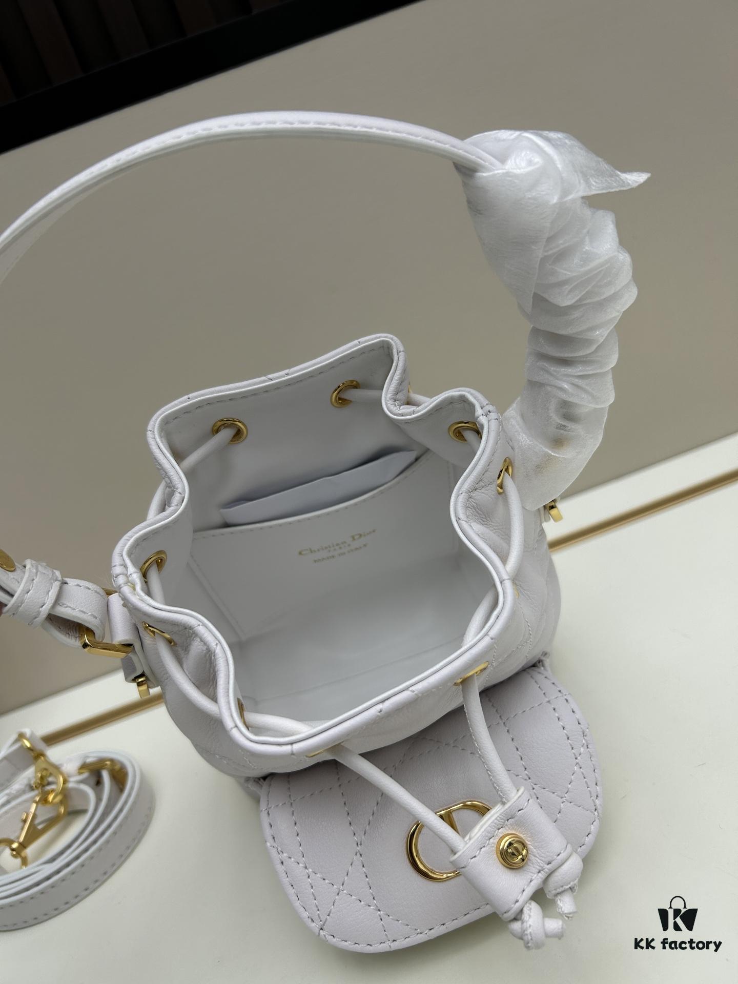 Dior Caro Small Bucket Bag in Black Lambskin from the 2025 Autumn Ready-to-Wear Collection