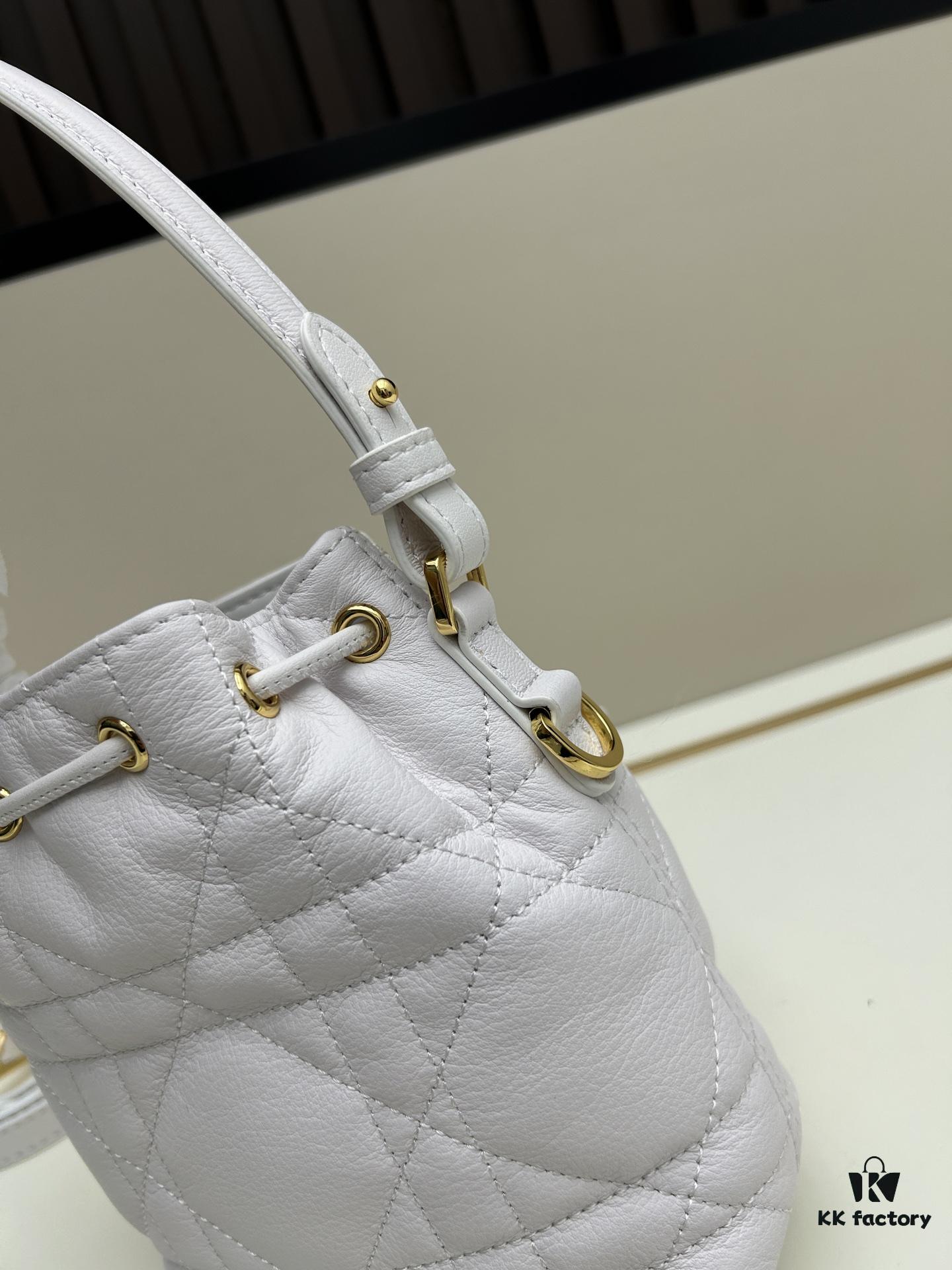 Dior Caro Small Bucket Bag in Black Lambskin from the 2025 Autumn Ready-to-Wear Collection