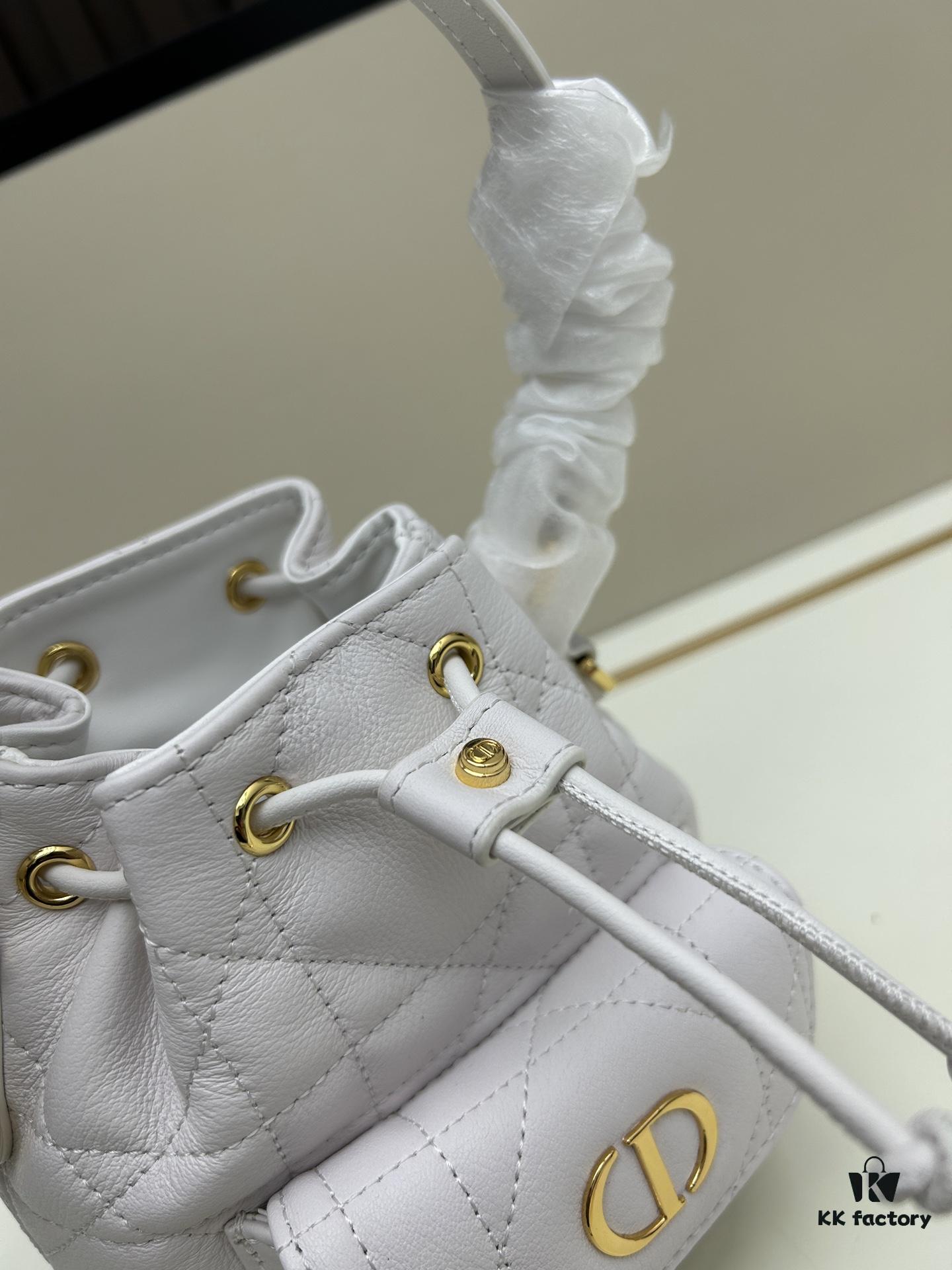 Dior Caro Small Bucket Bag in Black Lambskin from the 2025 Autumn Ready-to-Wear Collection