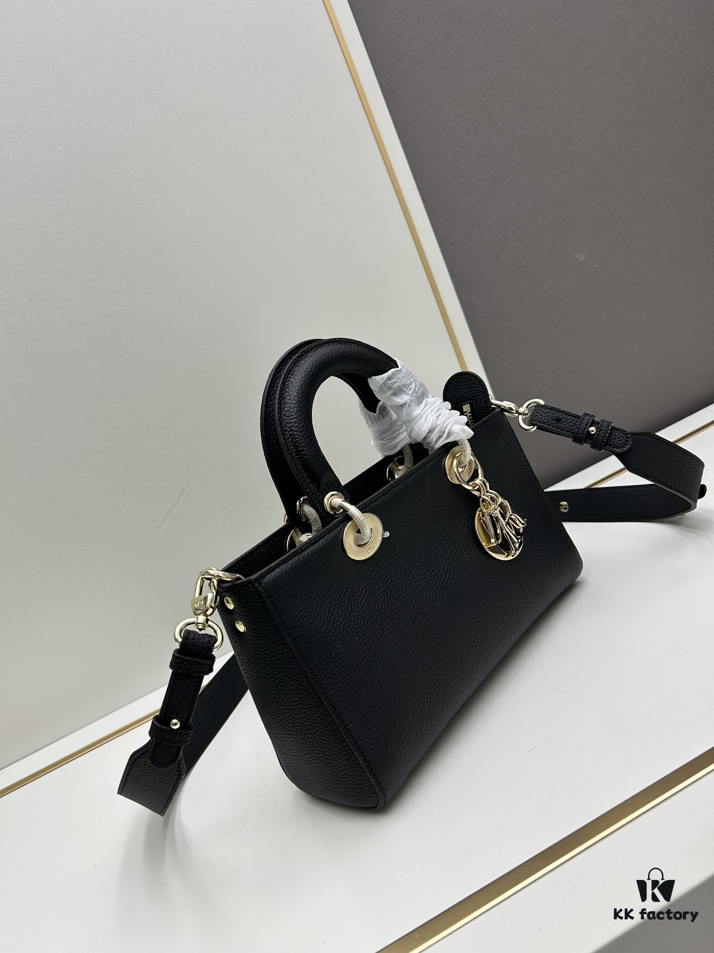 Large and Small Lady D-Sire My Abcdior Handbag in Blush Beige Crocodile-Embossed Calfskin Leather