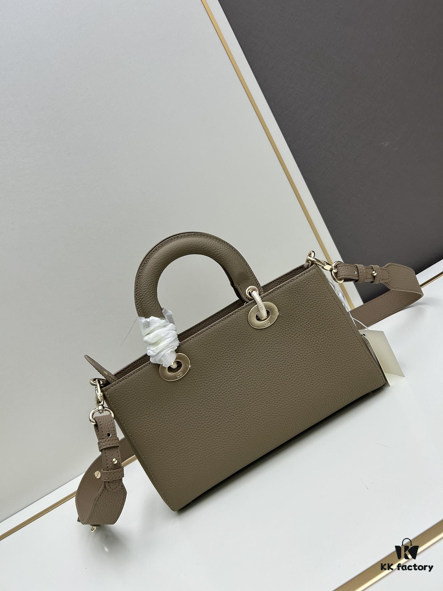 Large and Small Lady D-Sire My ABCDior Handbag in Blush Beige Calfskin with Crocodile Texture