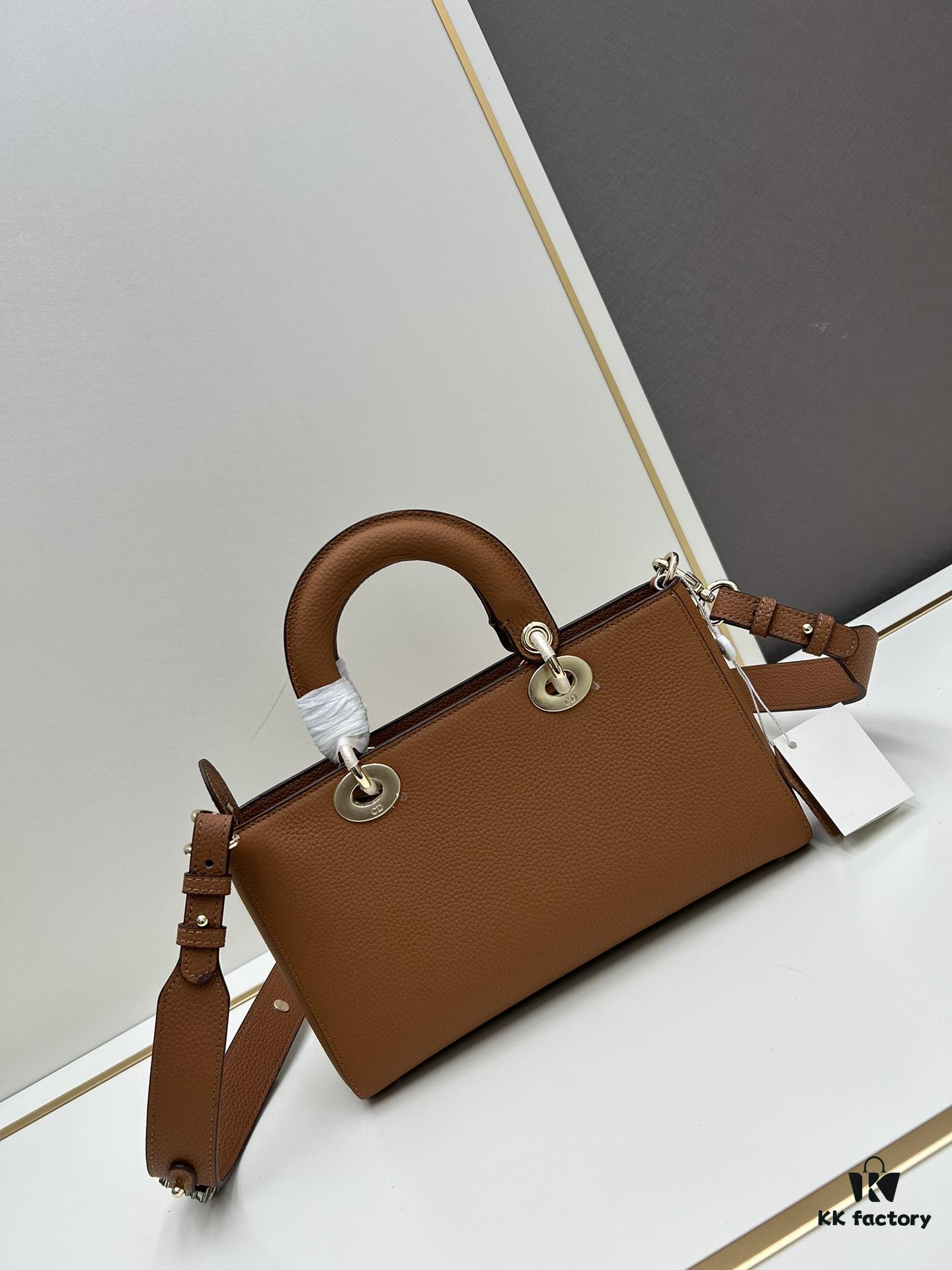 Large and Small Lady D-Sire My Abcdior Handbag in Blush Beige Crocodile-Grain Calfskin Leather