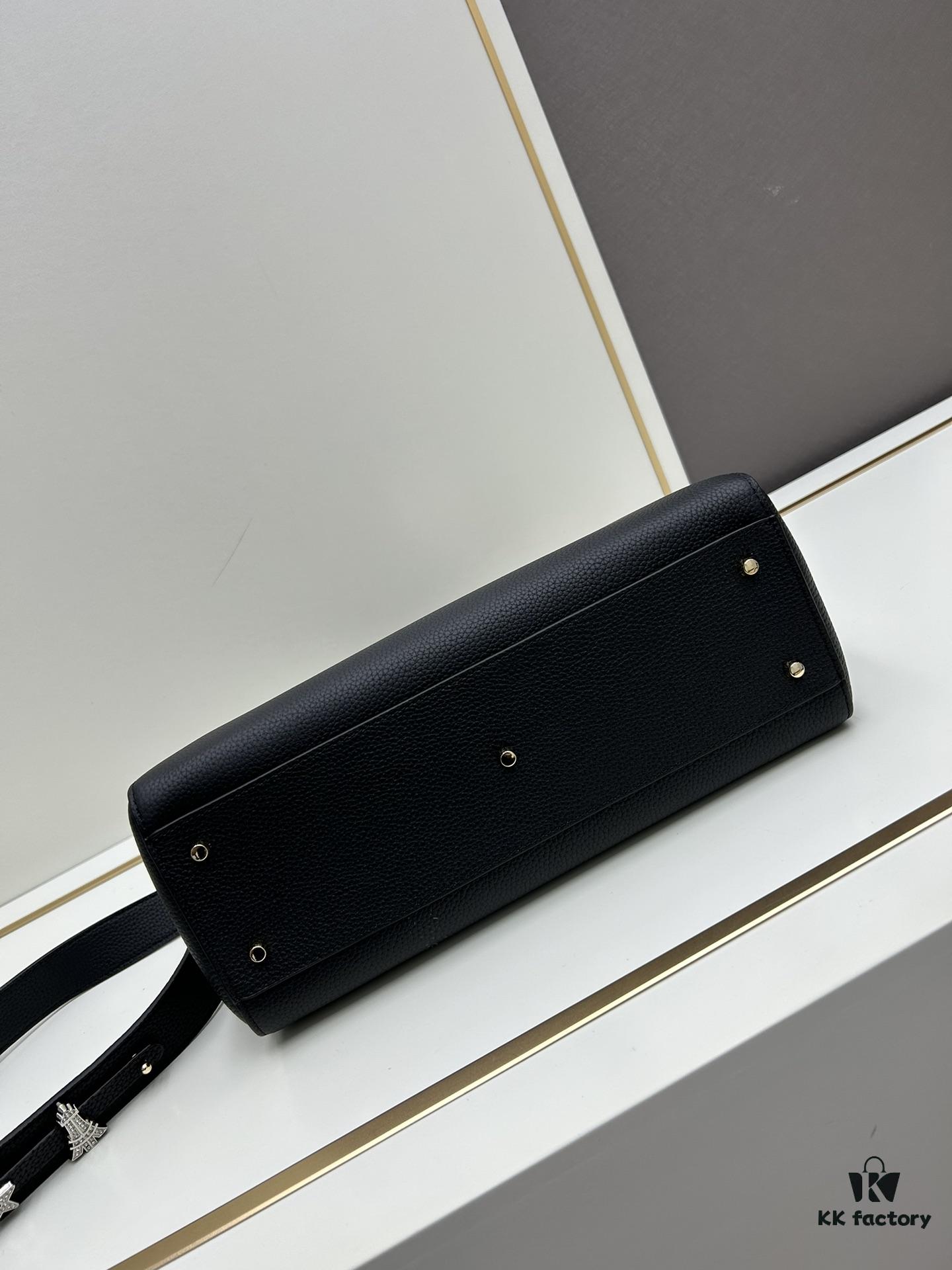 Large and Small Lady D-Sire My Abcdior Handbag in Blush Beige Cracked Calfskin