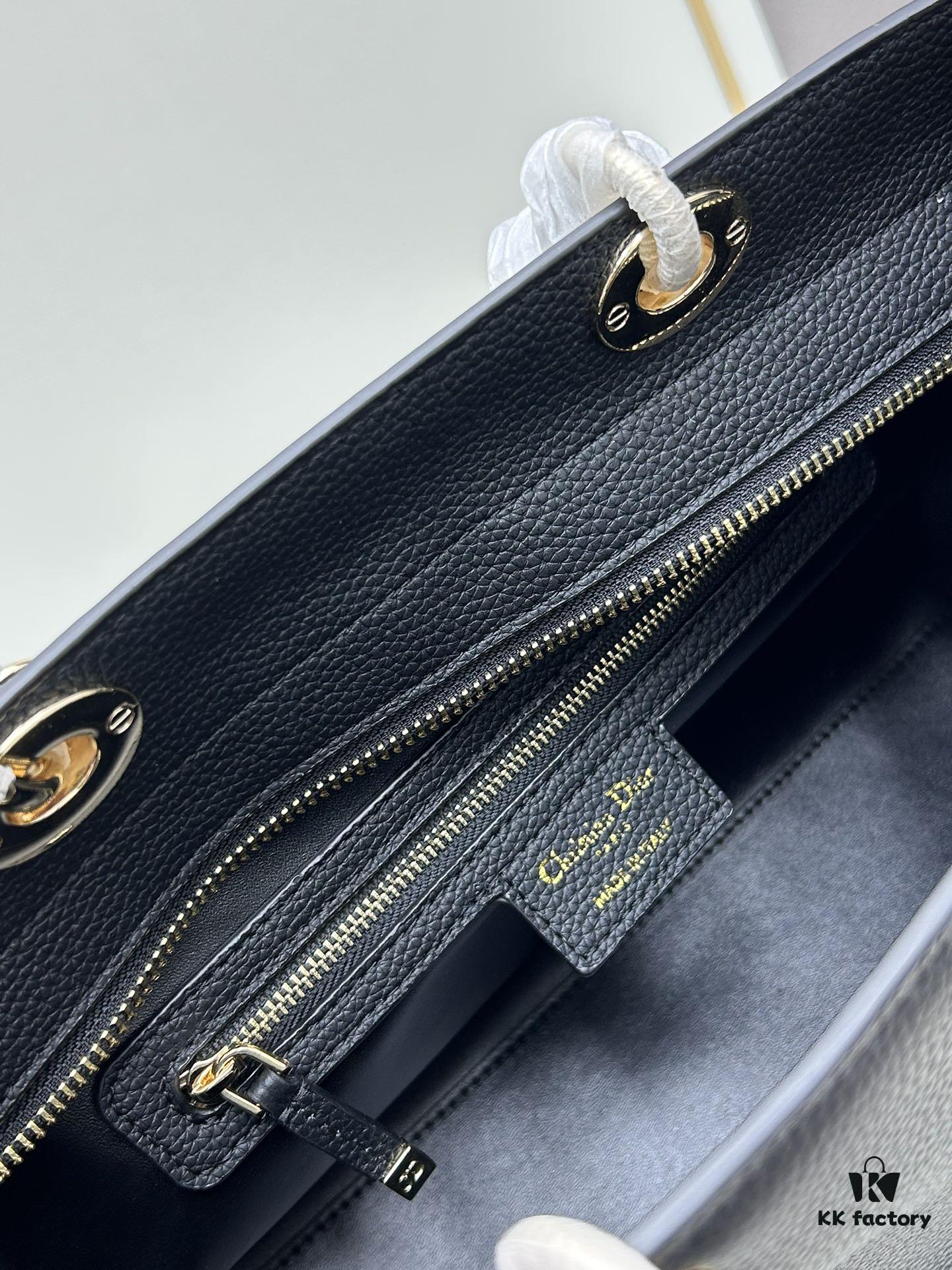 Large and Small Lady D-Sire My Abcdior Handbag in Blush Beige Cracked Calfskin