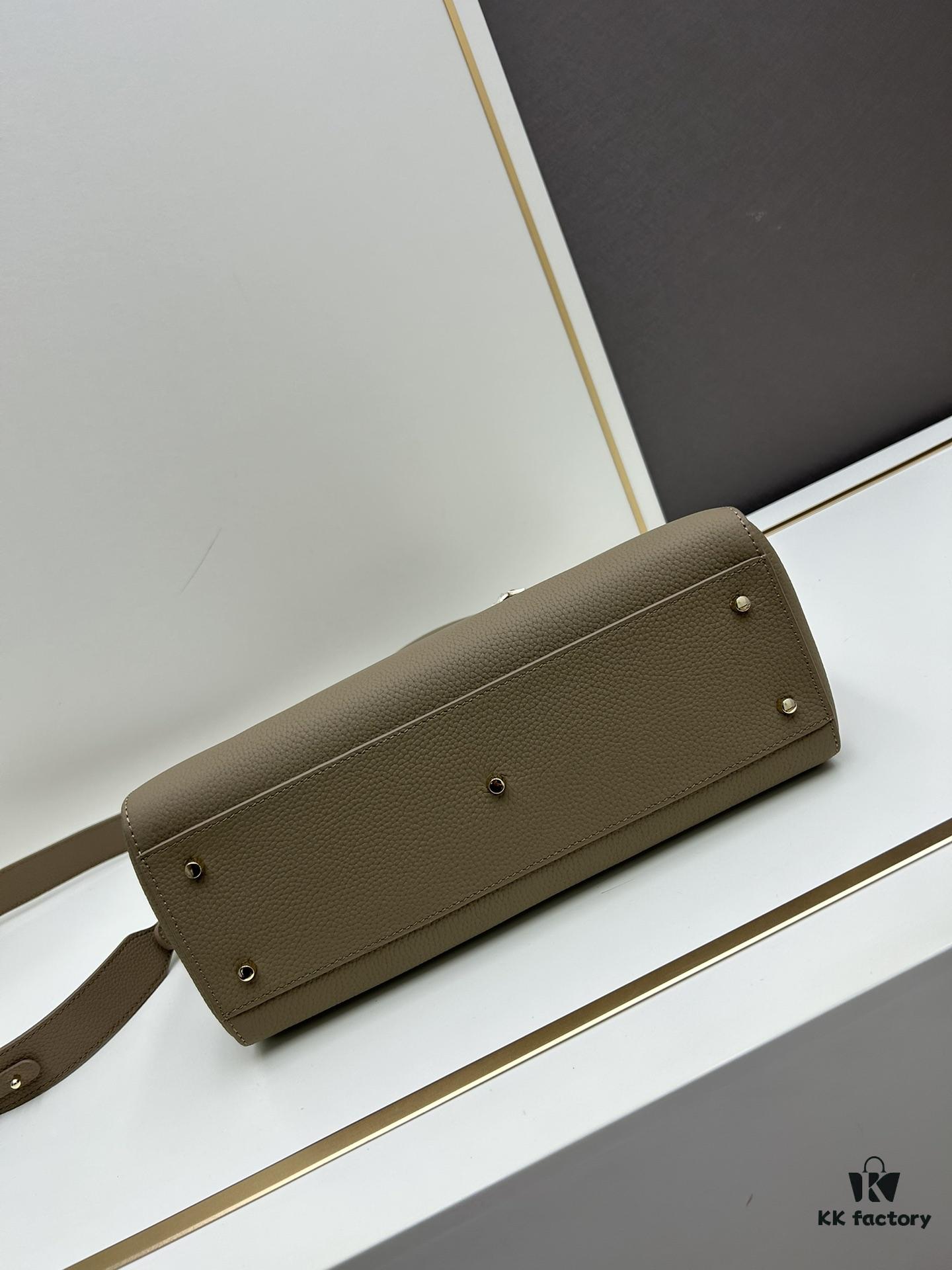 Lady D-Sire My ABCDior Large and Small Handbag in Blush Beige Cracked Calfskin Leather