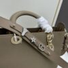 Lady D-Sire My ABCDior Large and Small Handbag in Blush Beige Cracked Calfskin Leather
