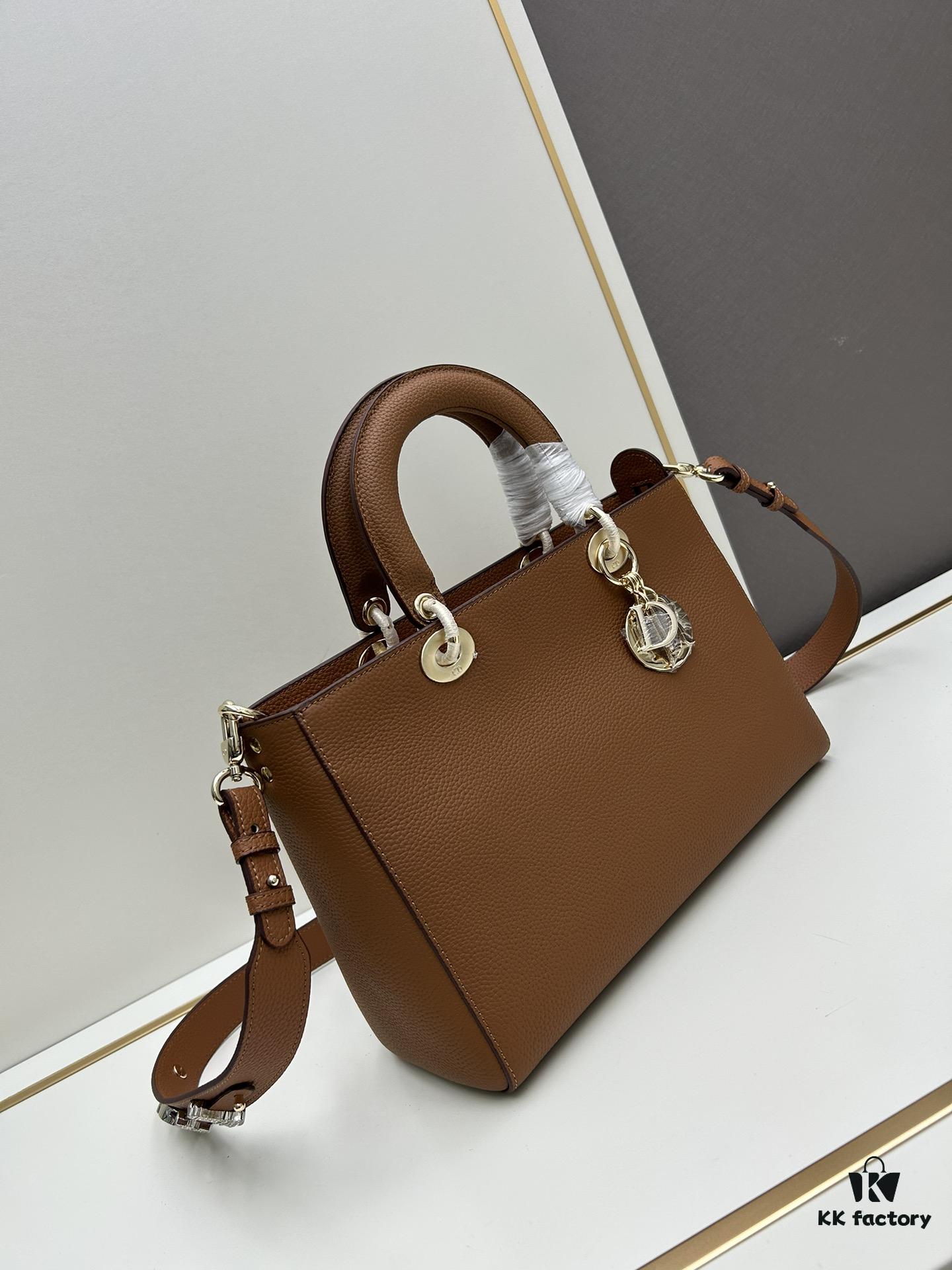 Large and Small Lady D-Sire My ABCDior Handbag in Blush Beige Crocodile-Embossed Calfskin Leather