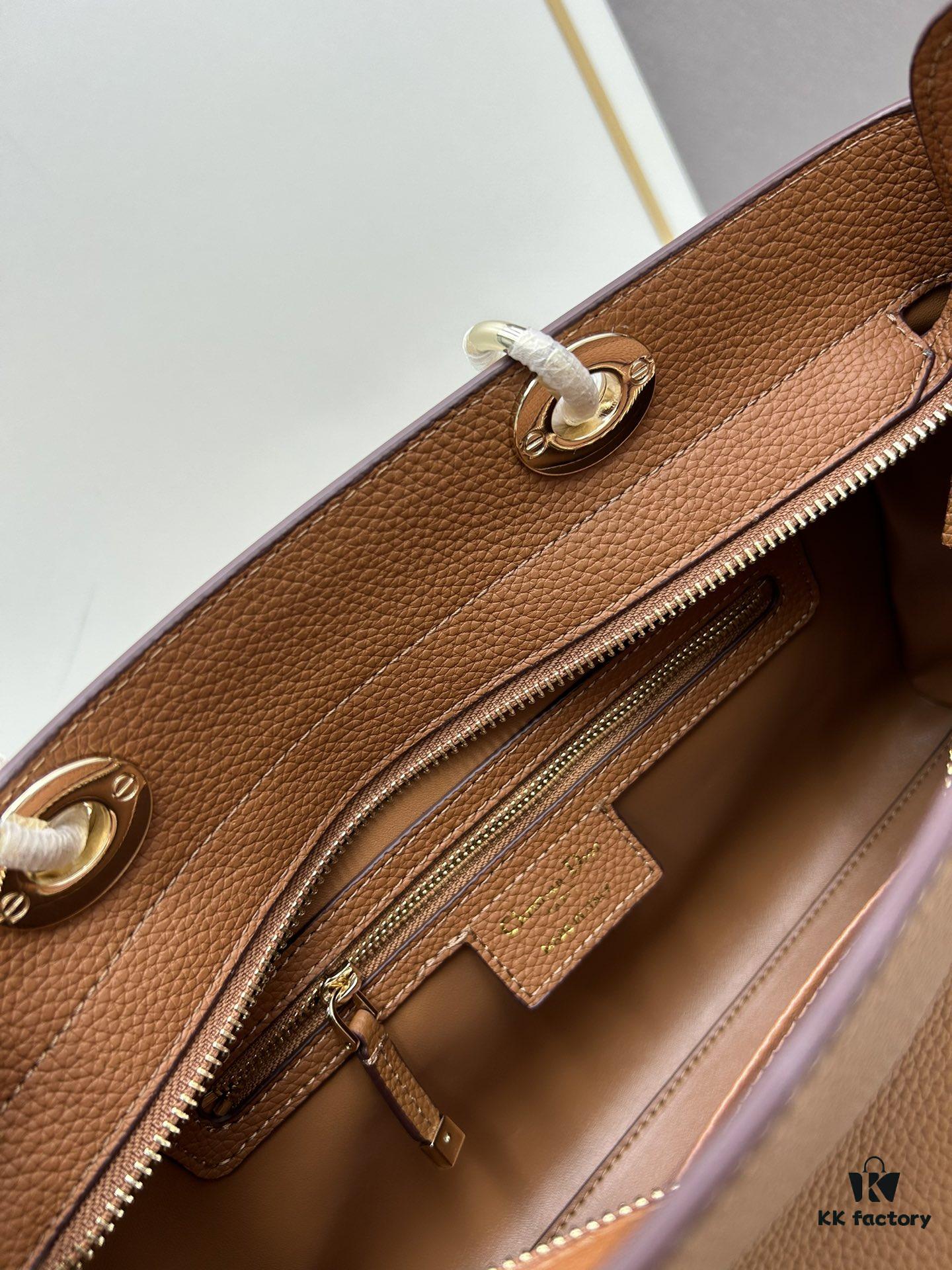 Large and Small Lady D-Sire My ABCDior Handbag in Blush Beige Crocodile-Embossed Calfskin Leather