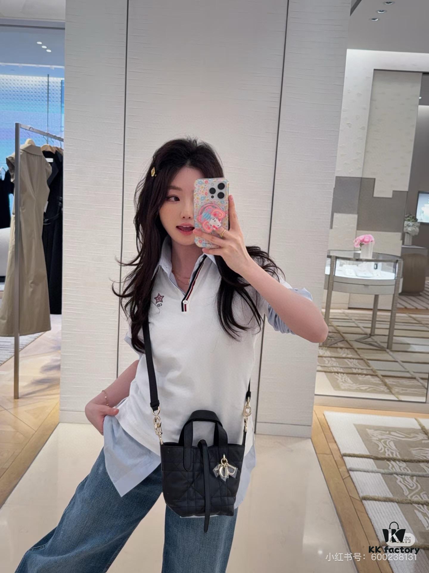 Dior Toujours Vertical Handbag in Blush Beige Calfskin Leather with Cannage Stitching