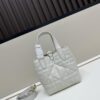 Dior Toujours Vertical Handbag in Blush Beige Calfskin with Quilted Diamond Stitching