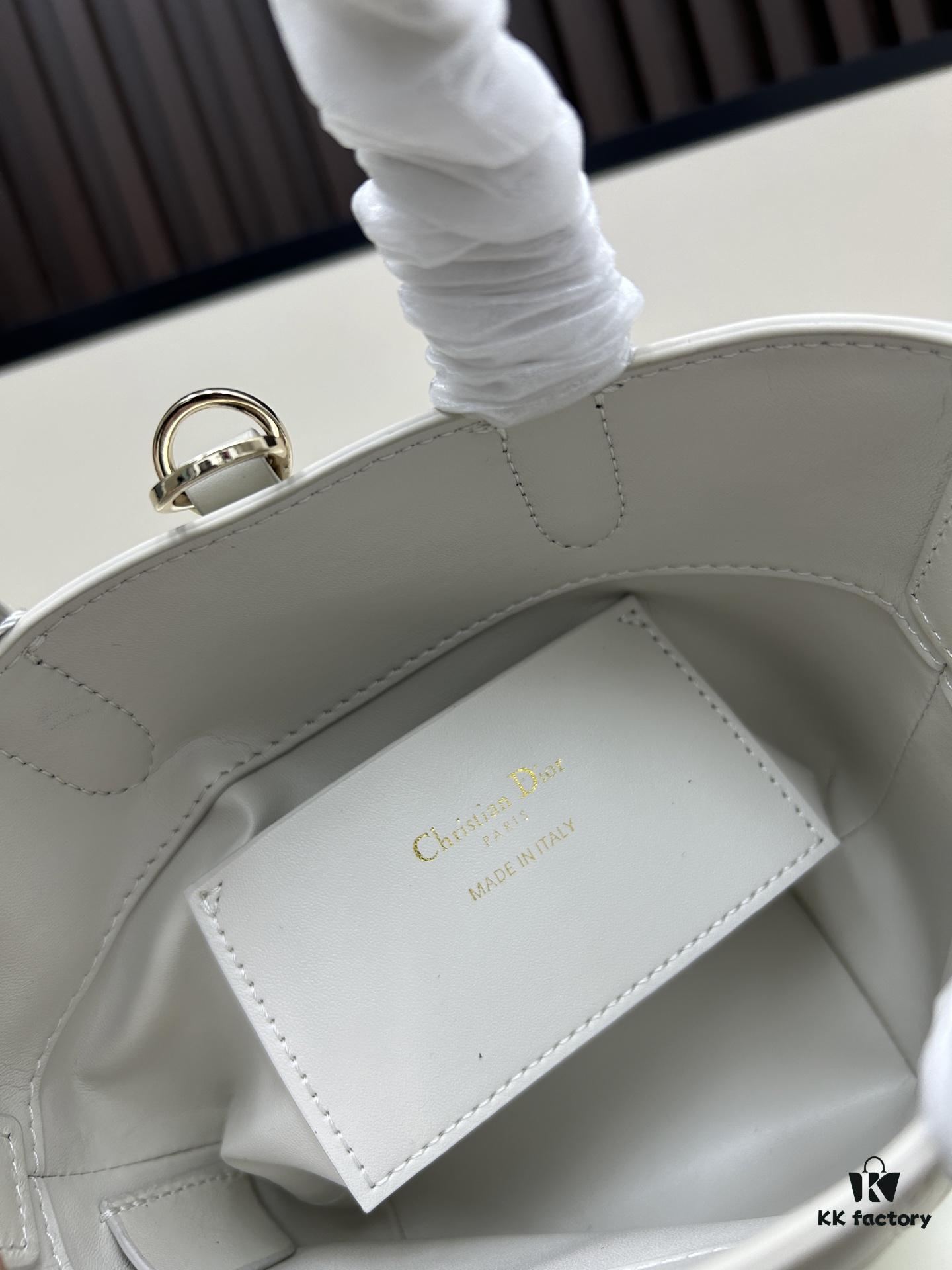 Dior Toujours Vertical Handbag in Blush Beige Calfskin with Quilted Diamond Stitching