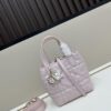 Dior Toujours Vertical Handbag in Blush Beige Calfskin Leather with Quilted Diamond Stitching