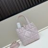 Dior Toujours Vertical Handbag in Blush Beige Calfskin Leather with Quilted Diamond Stitching