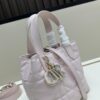Dior Toujours Vertical Handbag in Blush Beige Calfskin Leather with Quilted Diamond Stitching