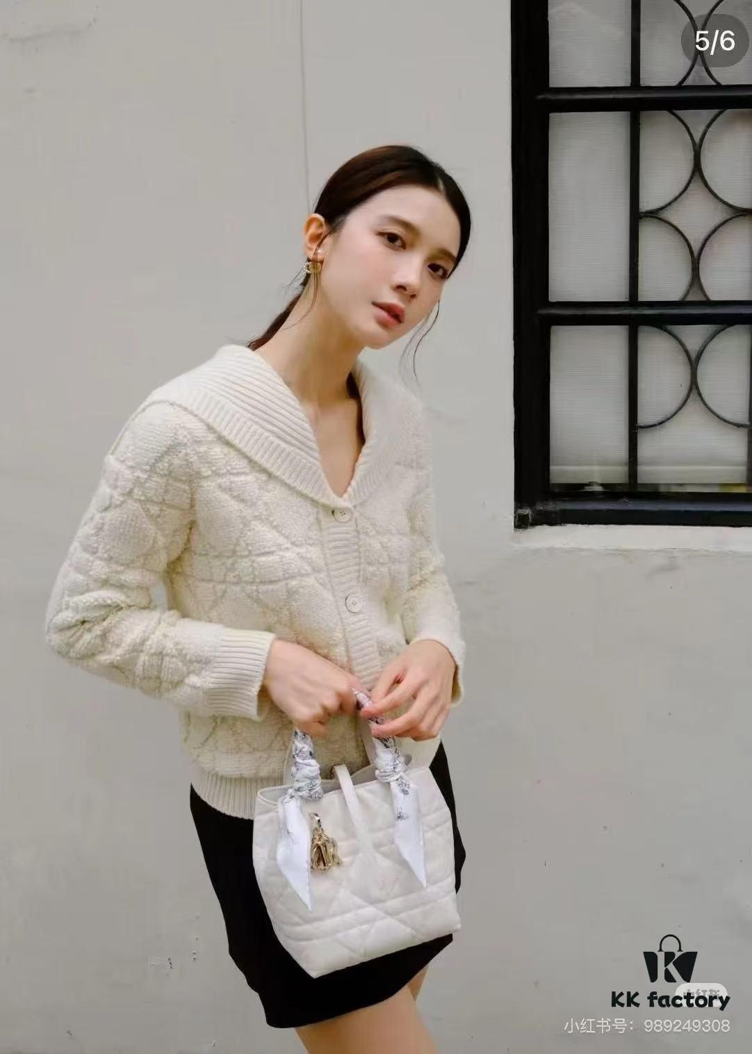 Dior Toujours Medium and Small Vertical Handbag in Calfskin with Cannage Stitching