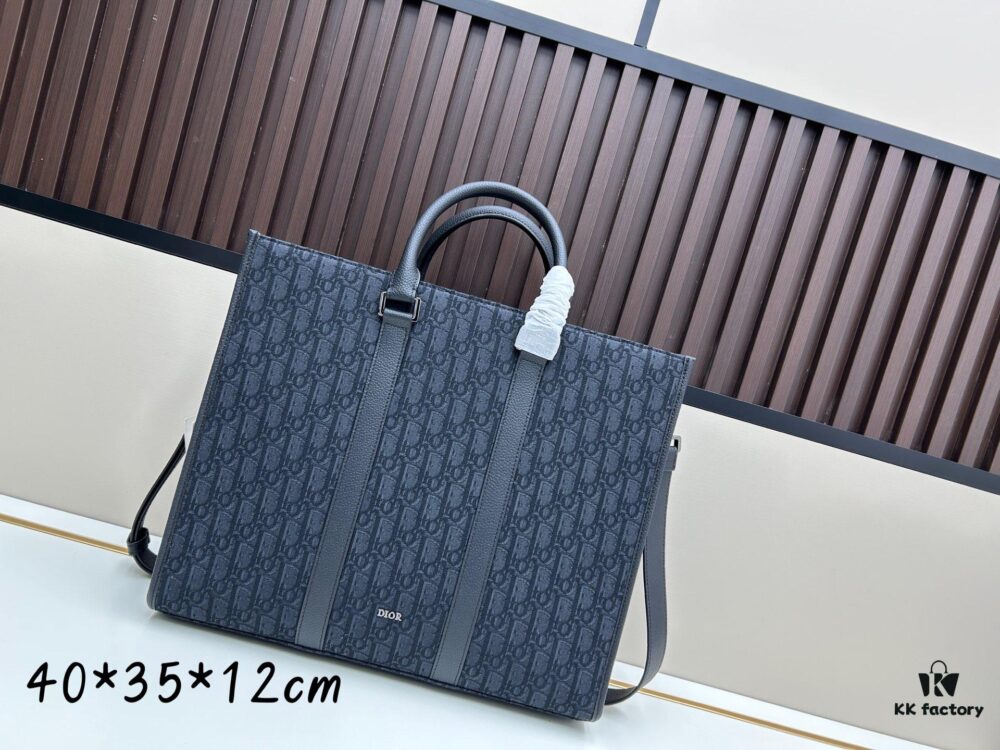 Blue Oblique Fabric East-West Handbag