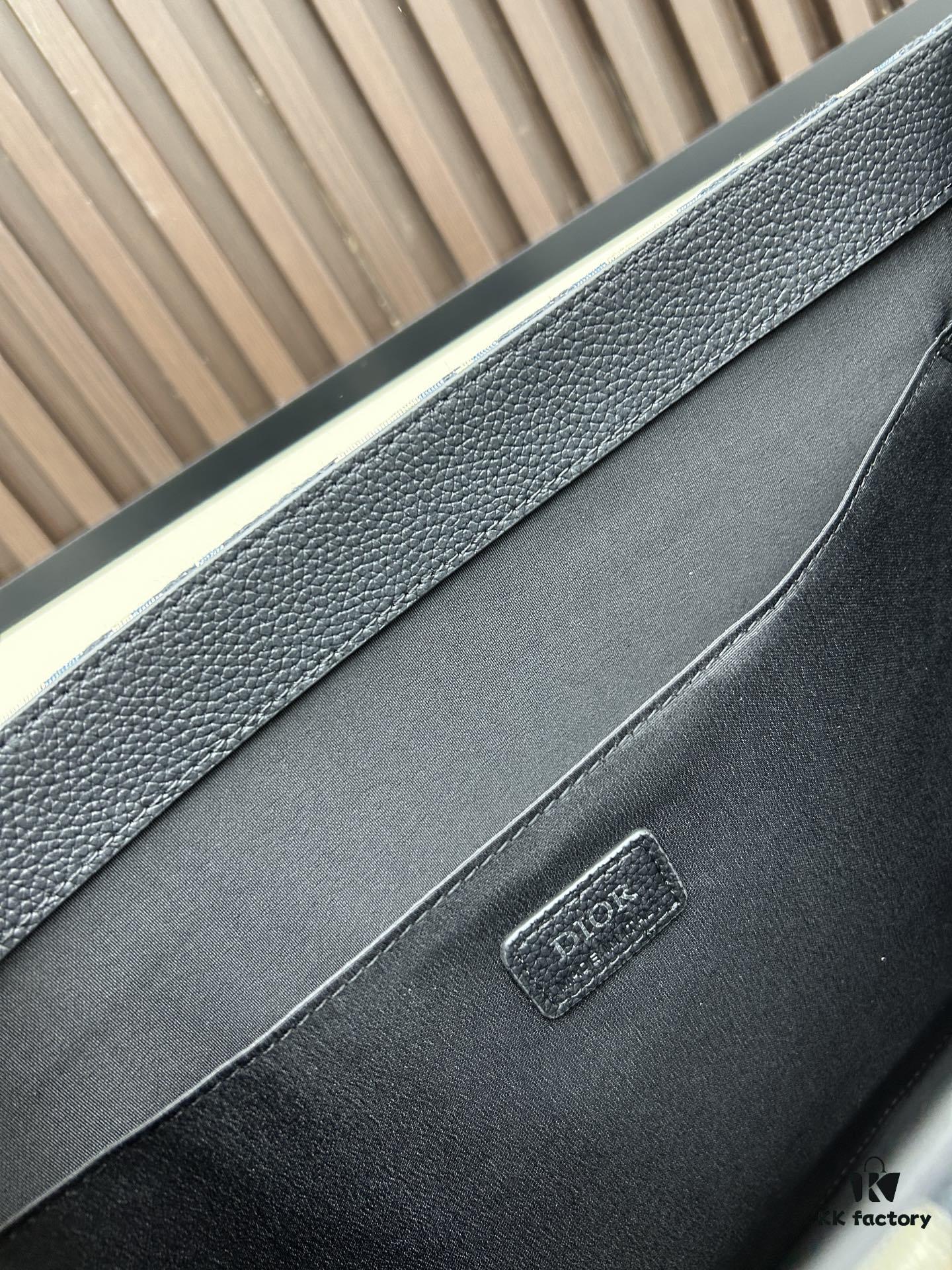 Blue Oblique Fabric East-West Tote Bag