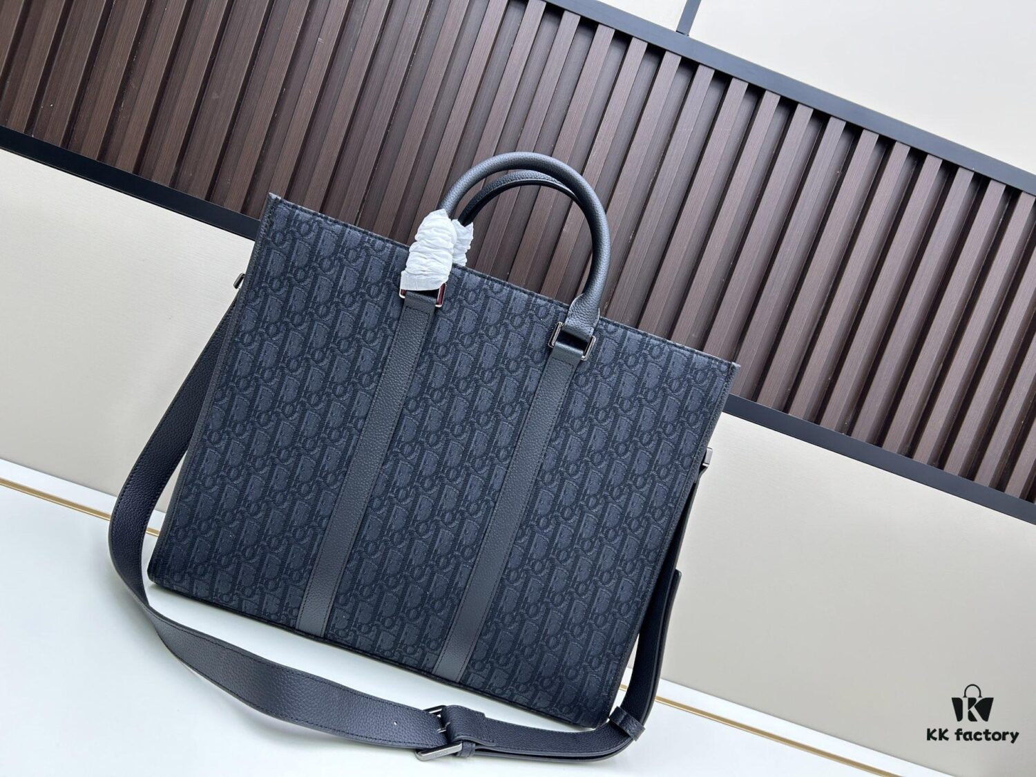 Blue Oblique Fabric East-West Handbag