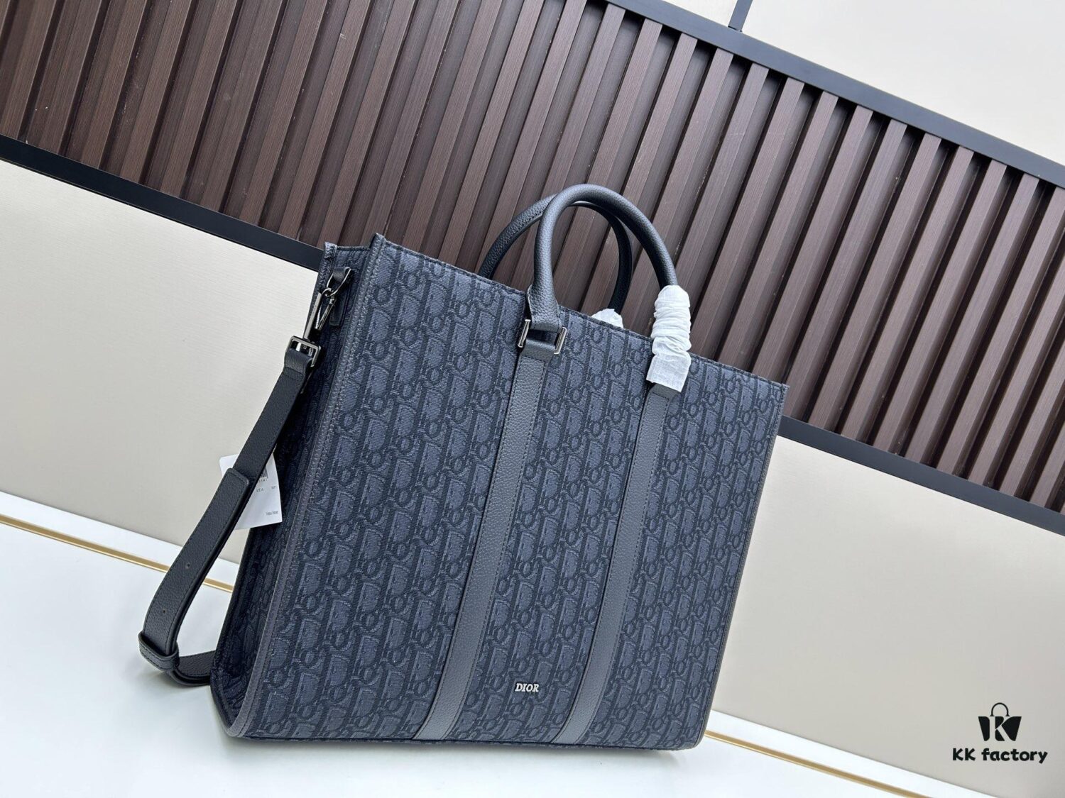 Blue Oblique Fabric East-West Handbag