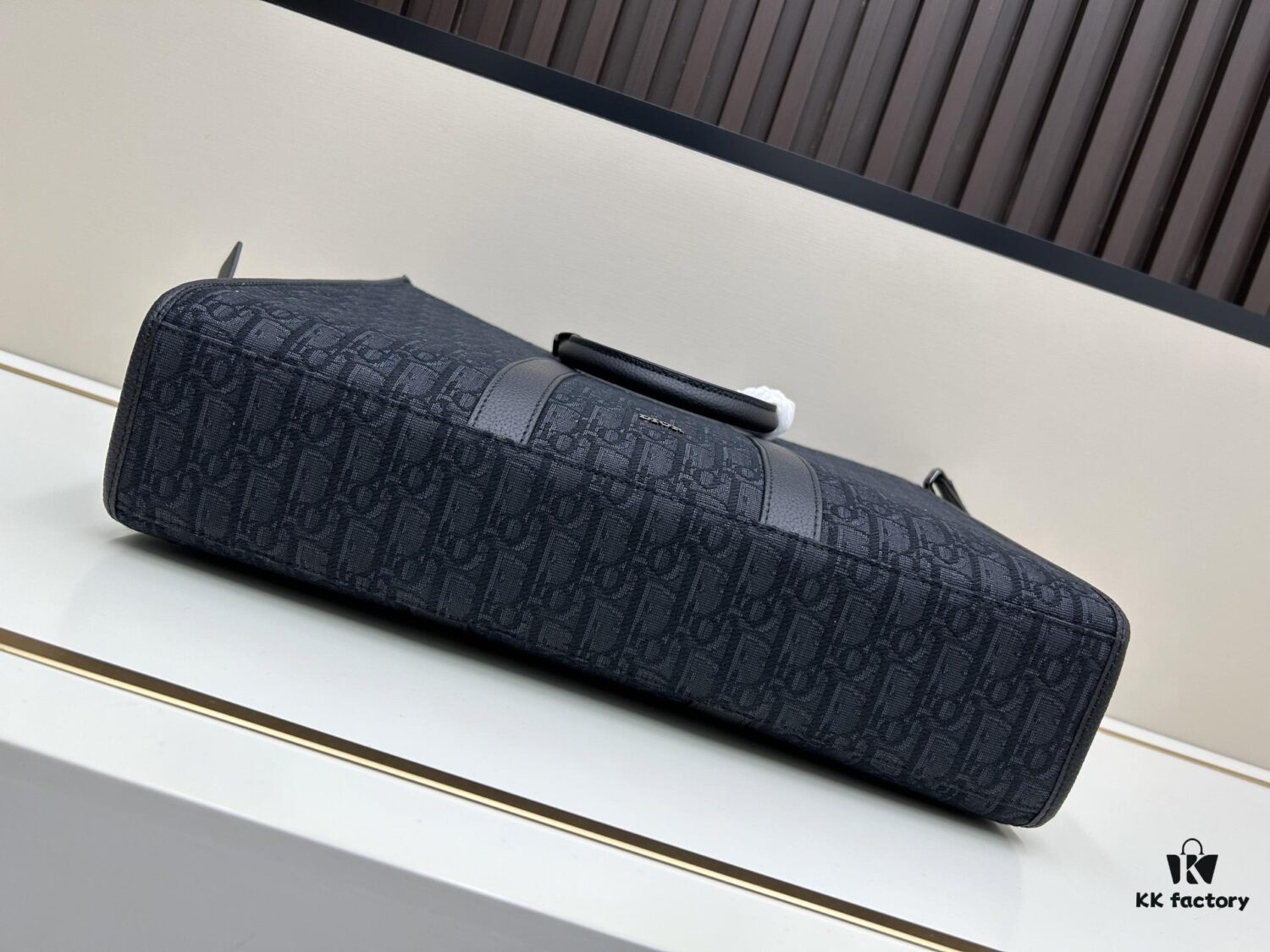 Blue Oblique Fabric East-West Handbag