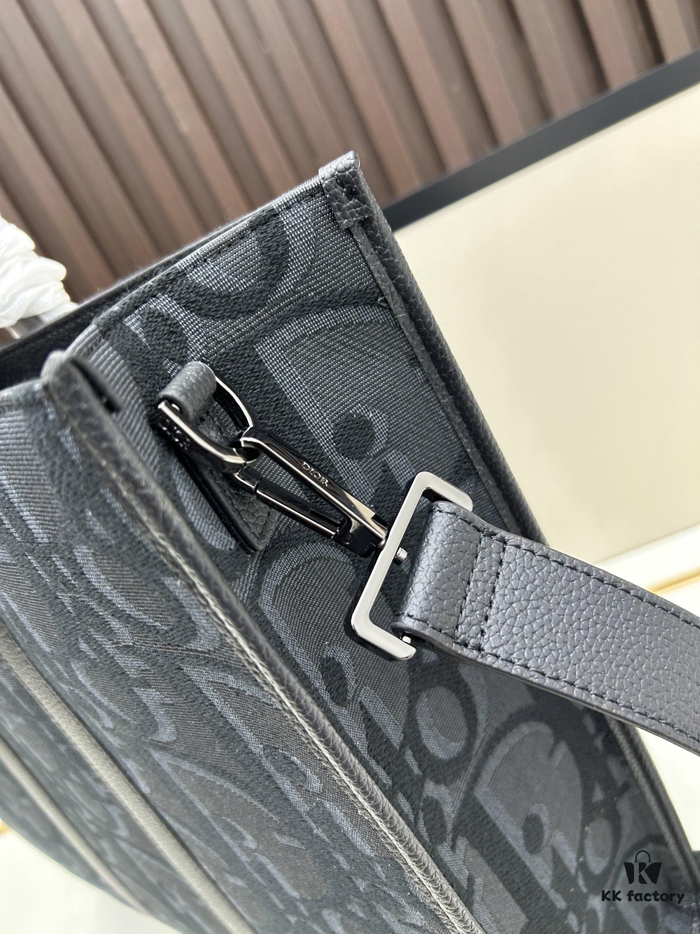 Blue Oblique Fabric East-West Tote Bag