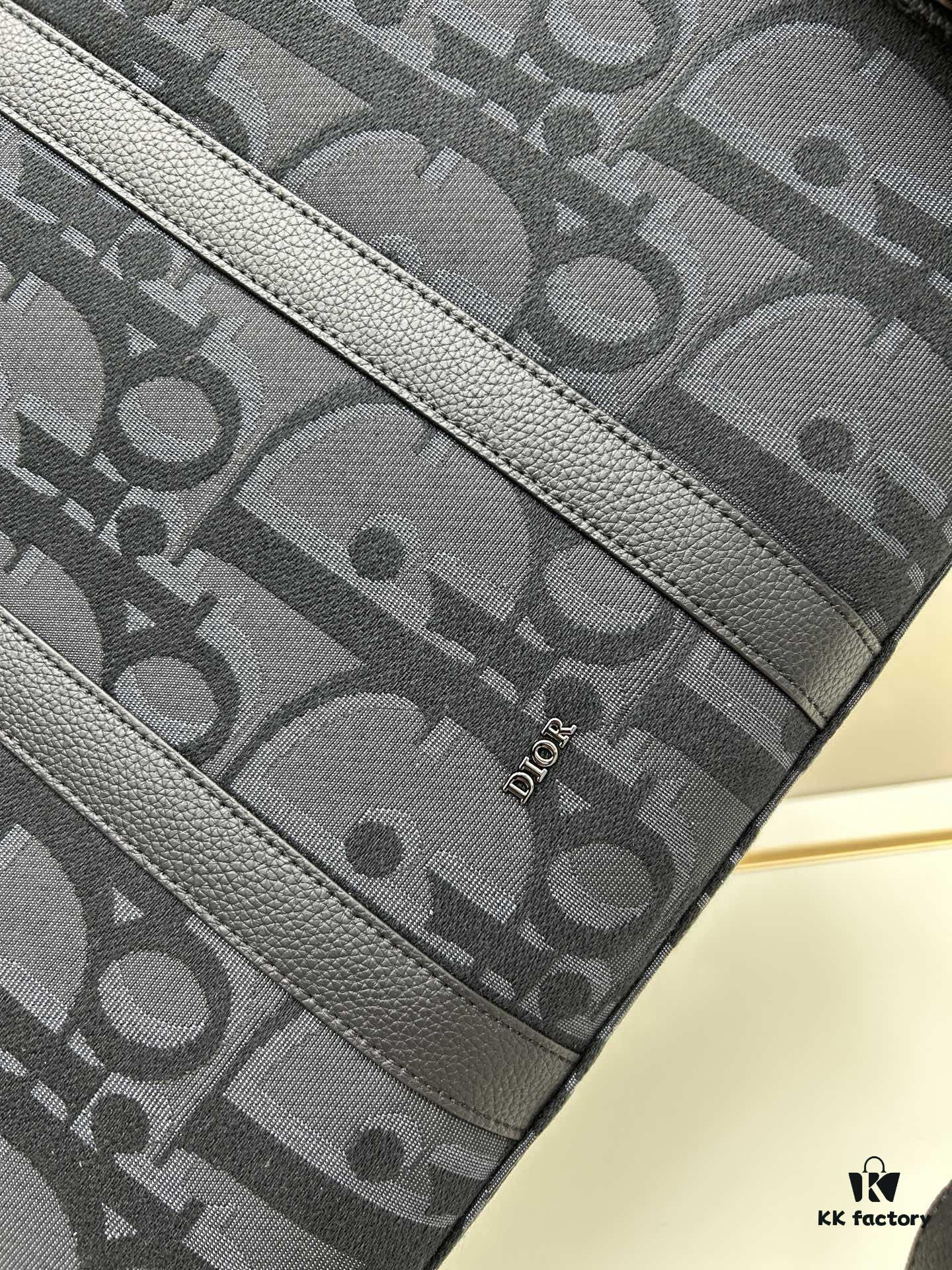 Blue Oblique Fabric East-West Tote Bag