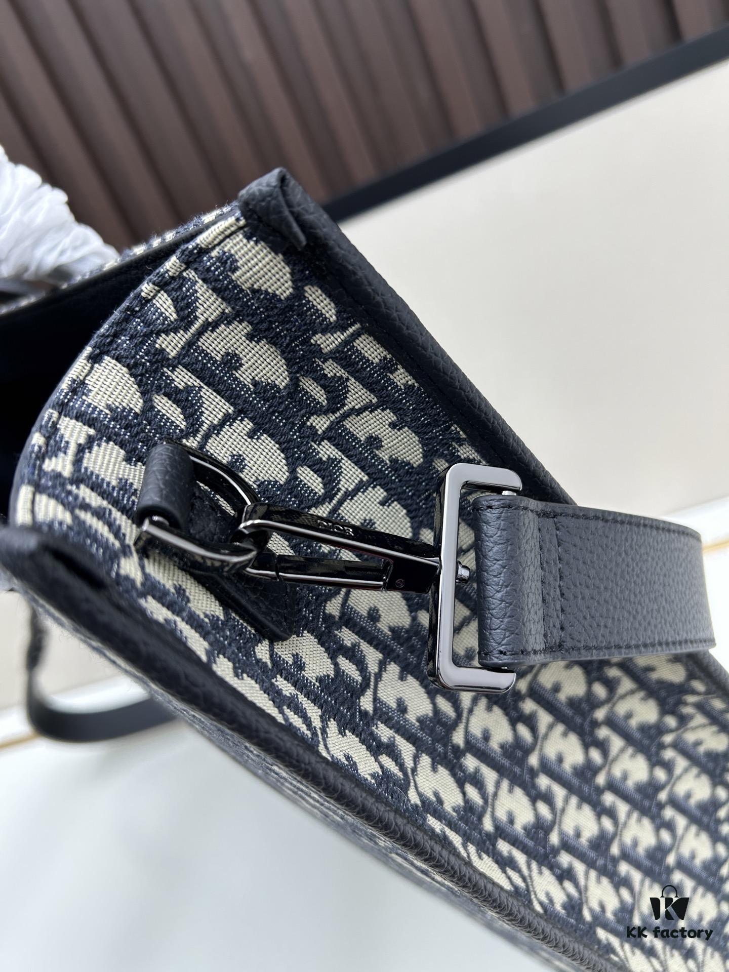 Blue Oblique Fabric East-West Tote Bag