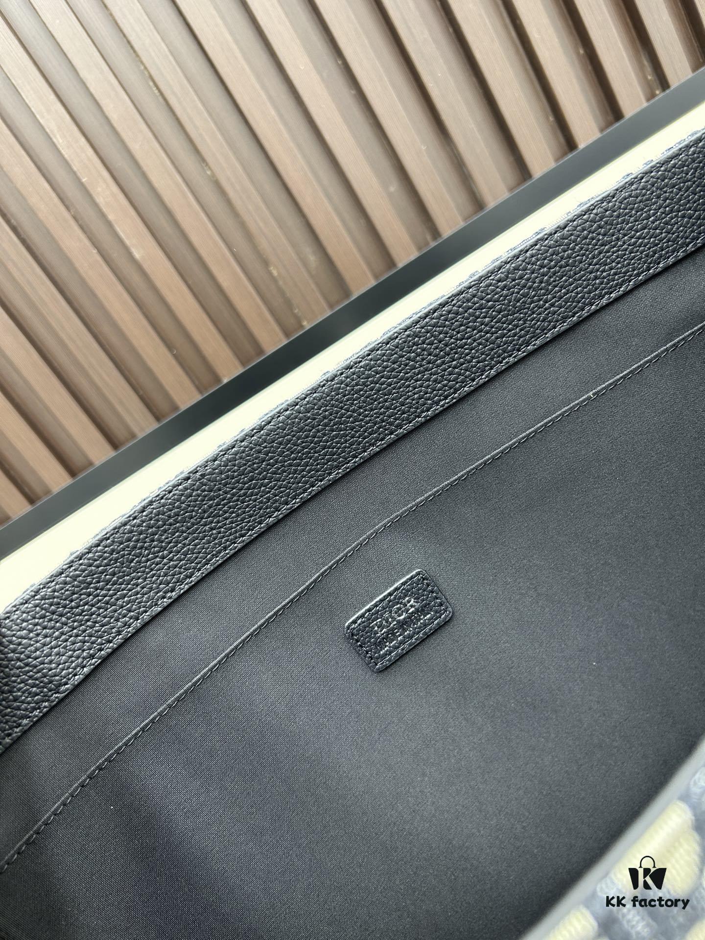 Blue Oblique Fabric East-West Tote Bag