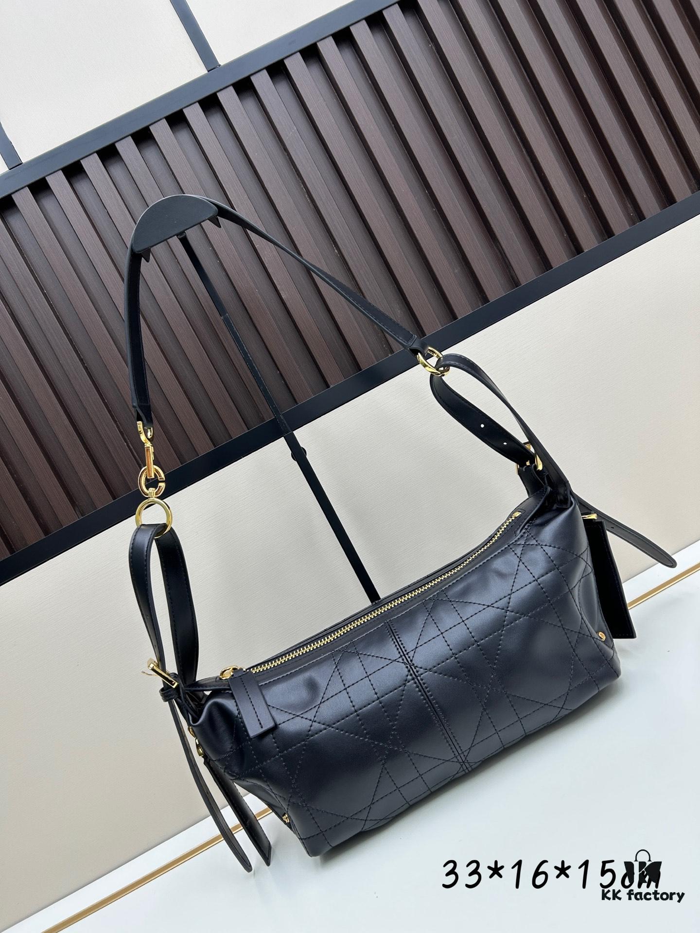 Large D-Journey Bag in Fabric with Box-Calf Leather Trim