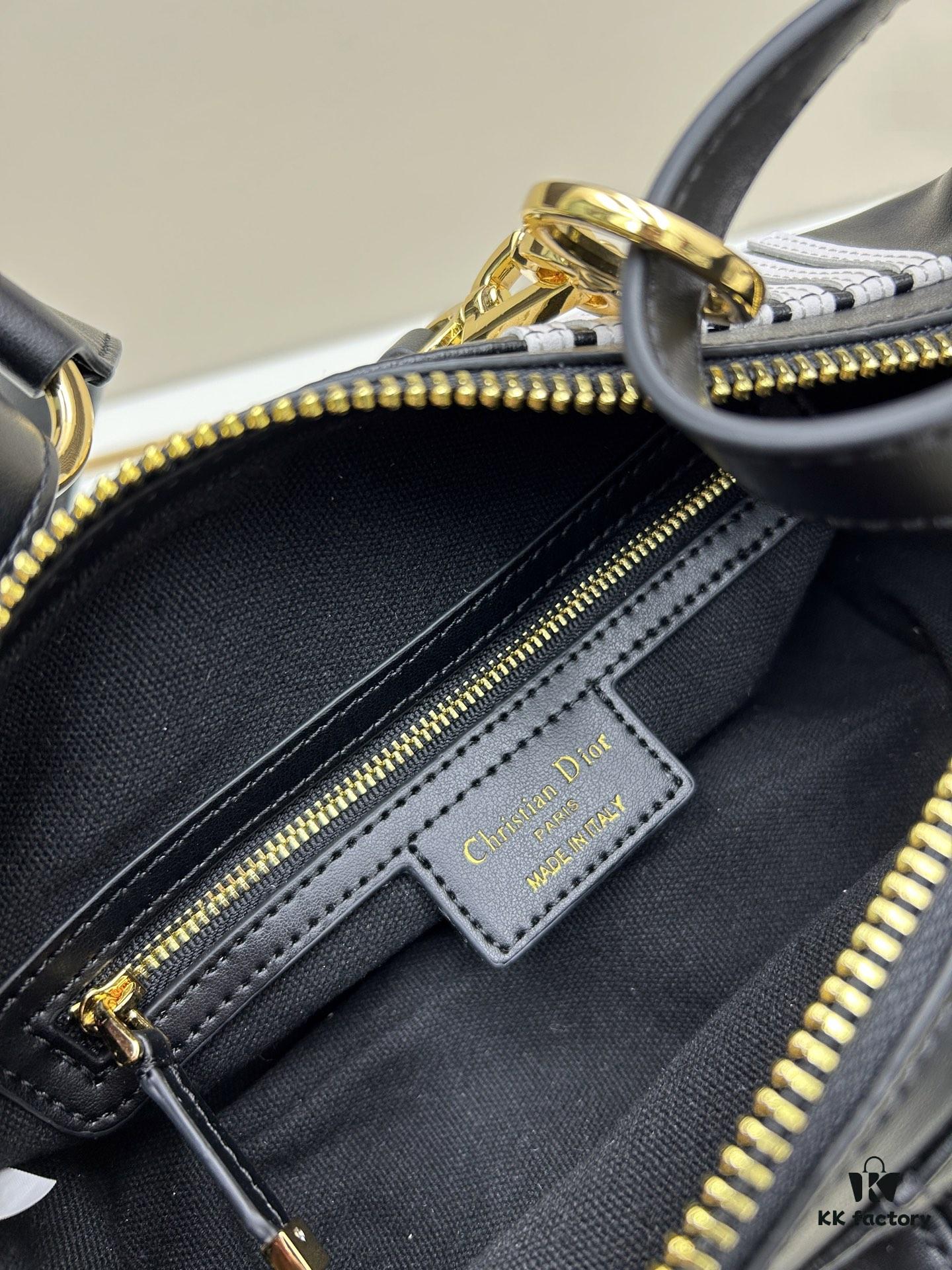 Large D-Journey Bag in Fabric with Leather Trim