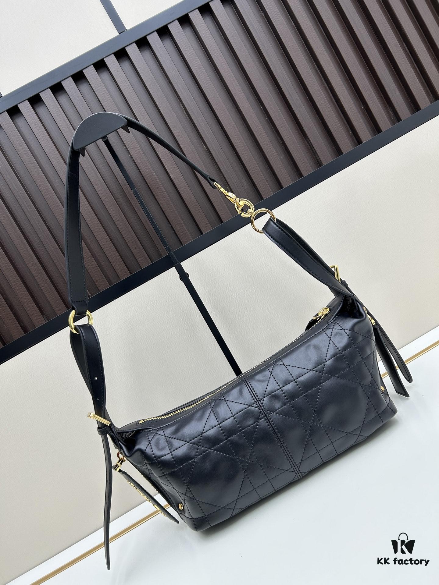 Large D-Journey Bag in Fabric with Box-Calf Leather Trim