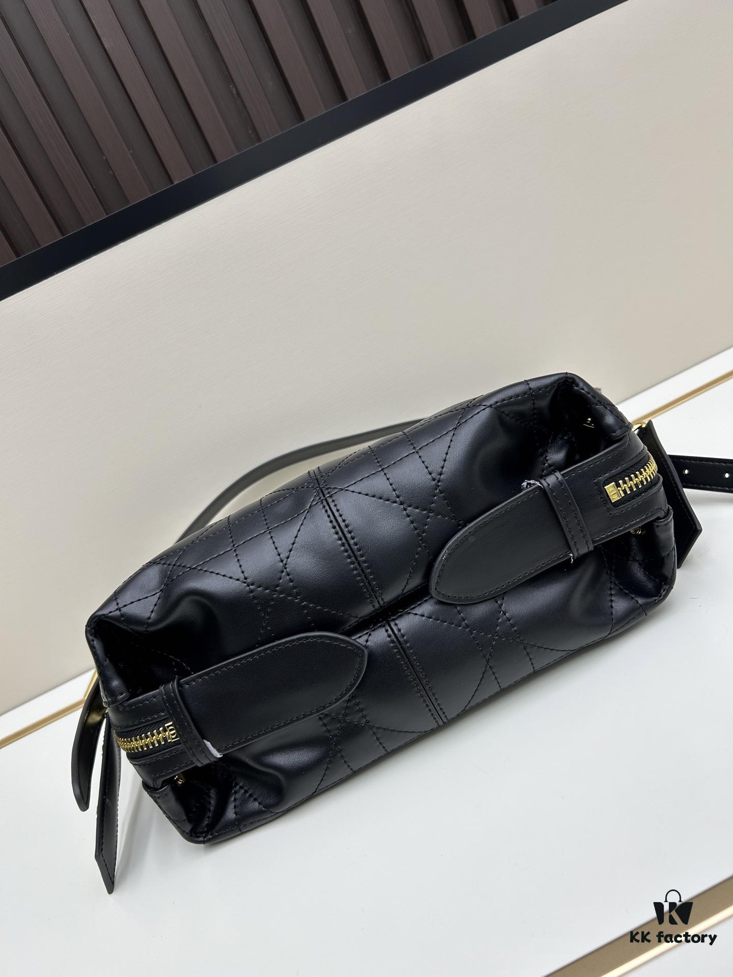 Large D-Journey Bag in Fabric with Box-Calf Leather Trim