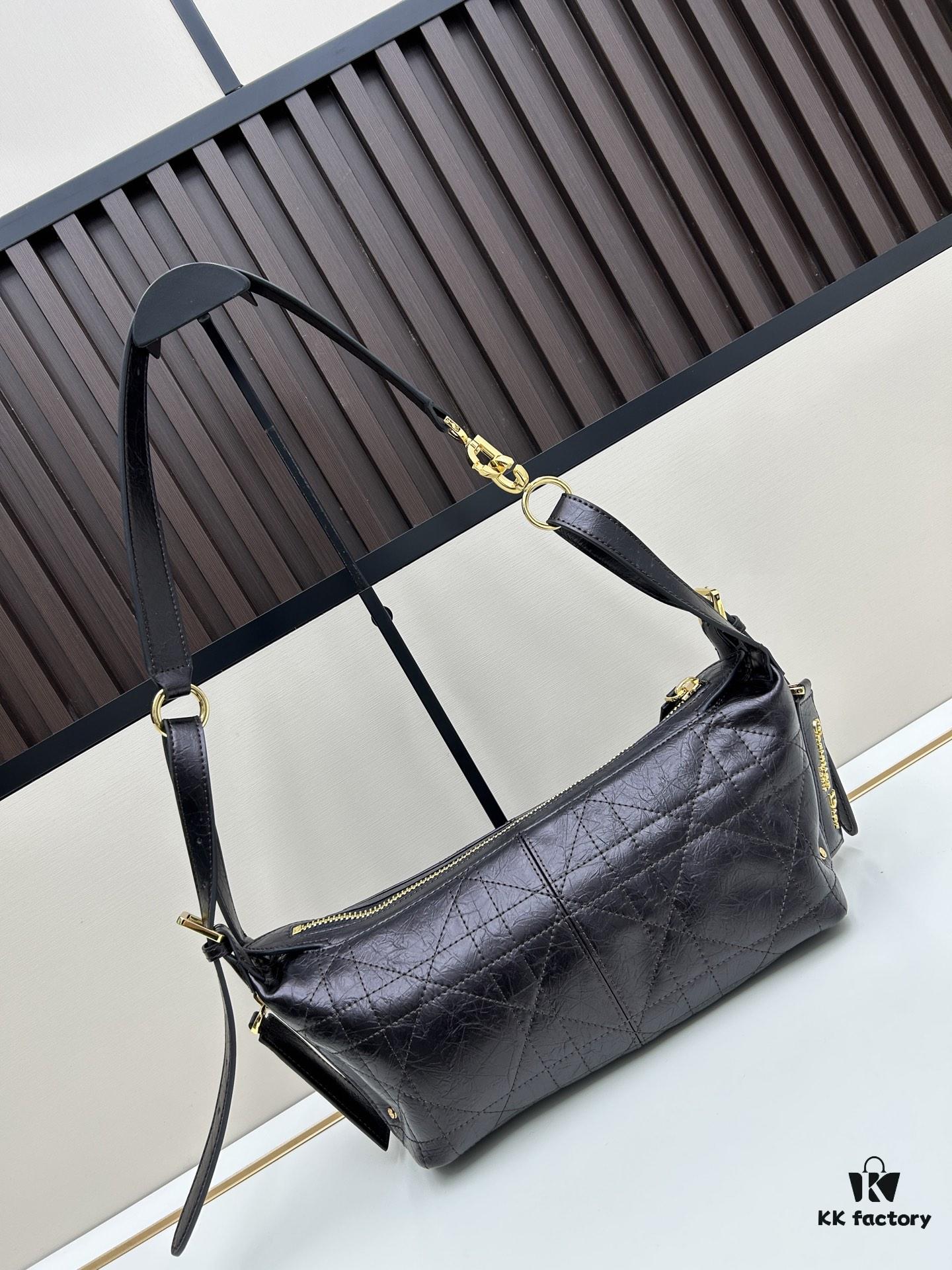 Large D-Journey Bag in Fabric with Box Calfskin