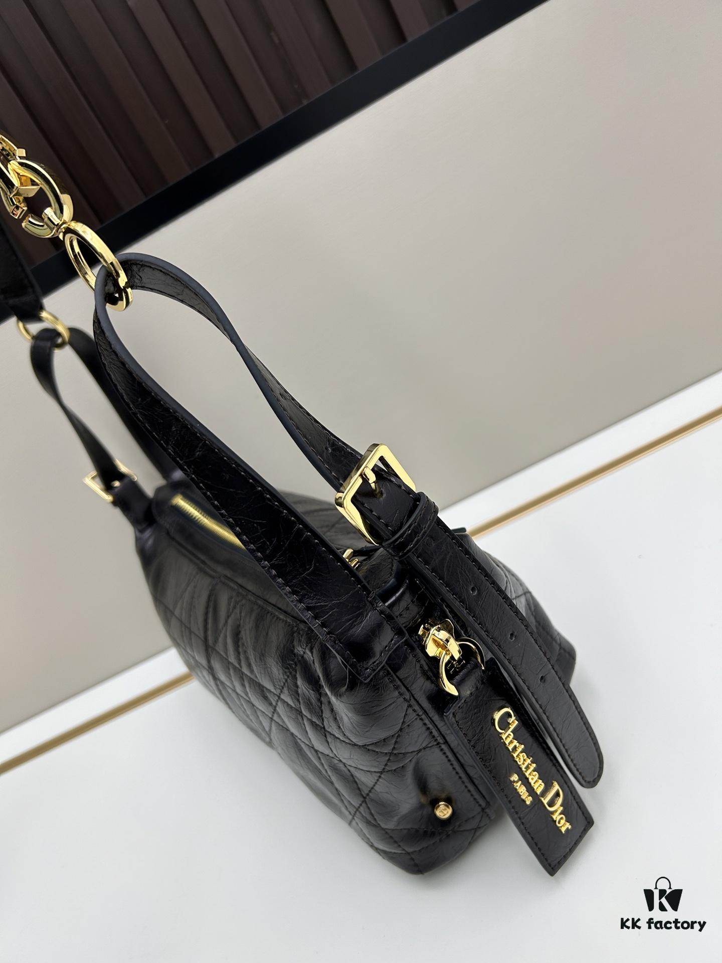 Large D-Journey Bag in Fabric with Box Calfskin