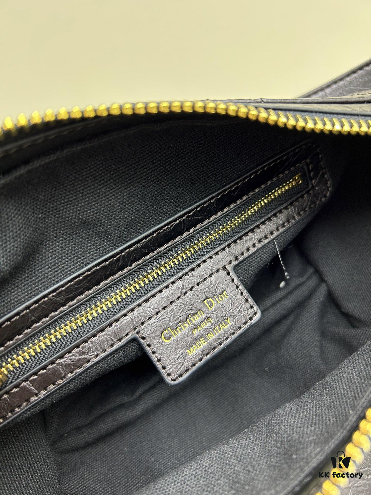 Large D-Journey Bag in Fabric with Box Calfskin